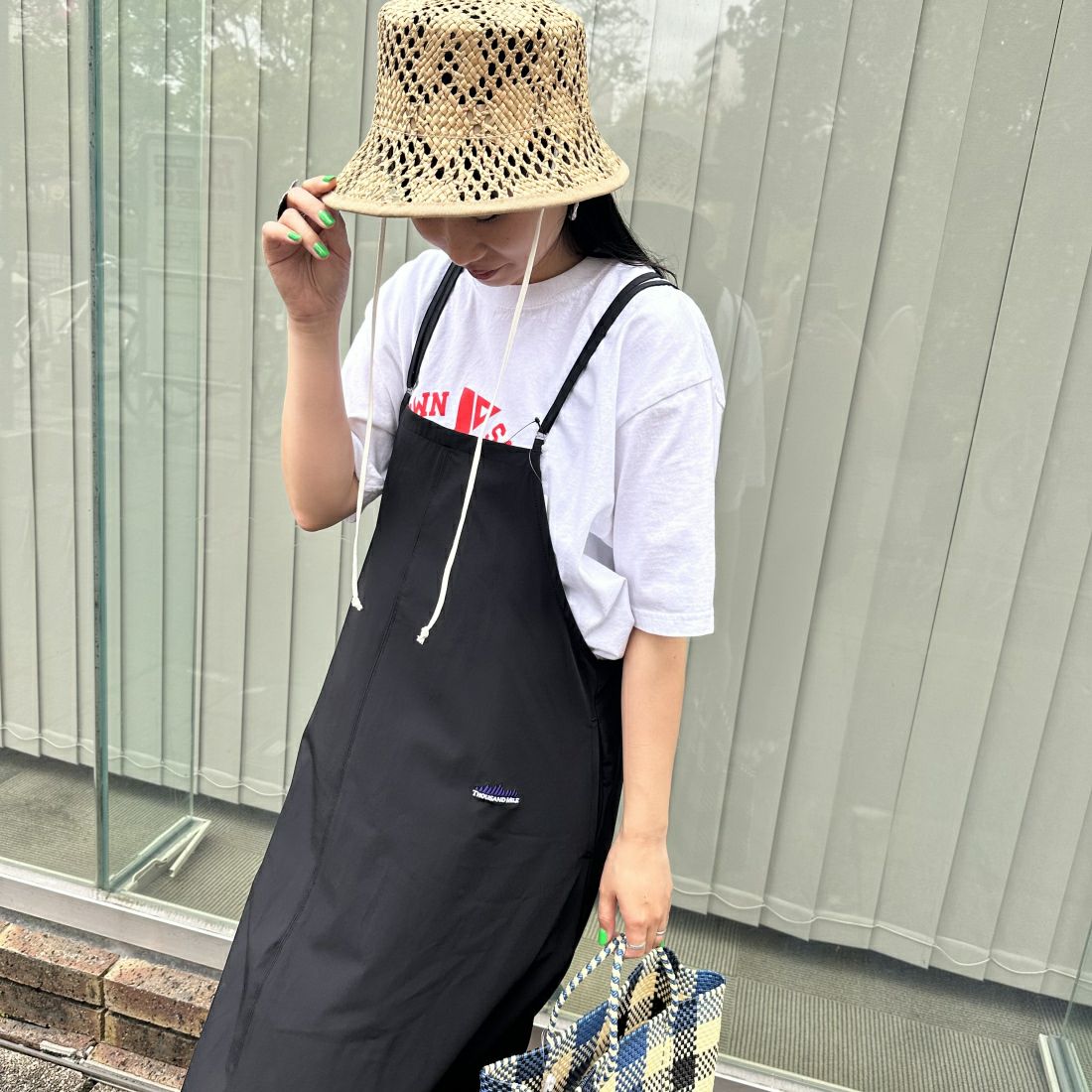 THOUSAND MILE [サウザンド マイル] 別注 マルチWAYキャミワンピース [TM241NP50392-JF] 09 BLACK &&モデル身長：156cm 着用サイズ：F&&