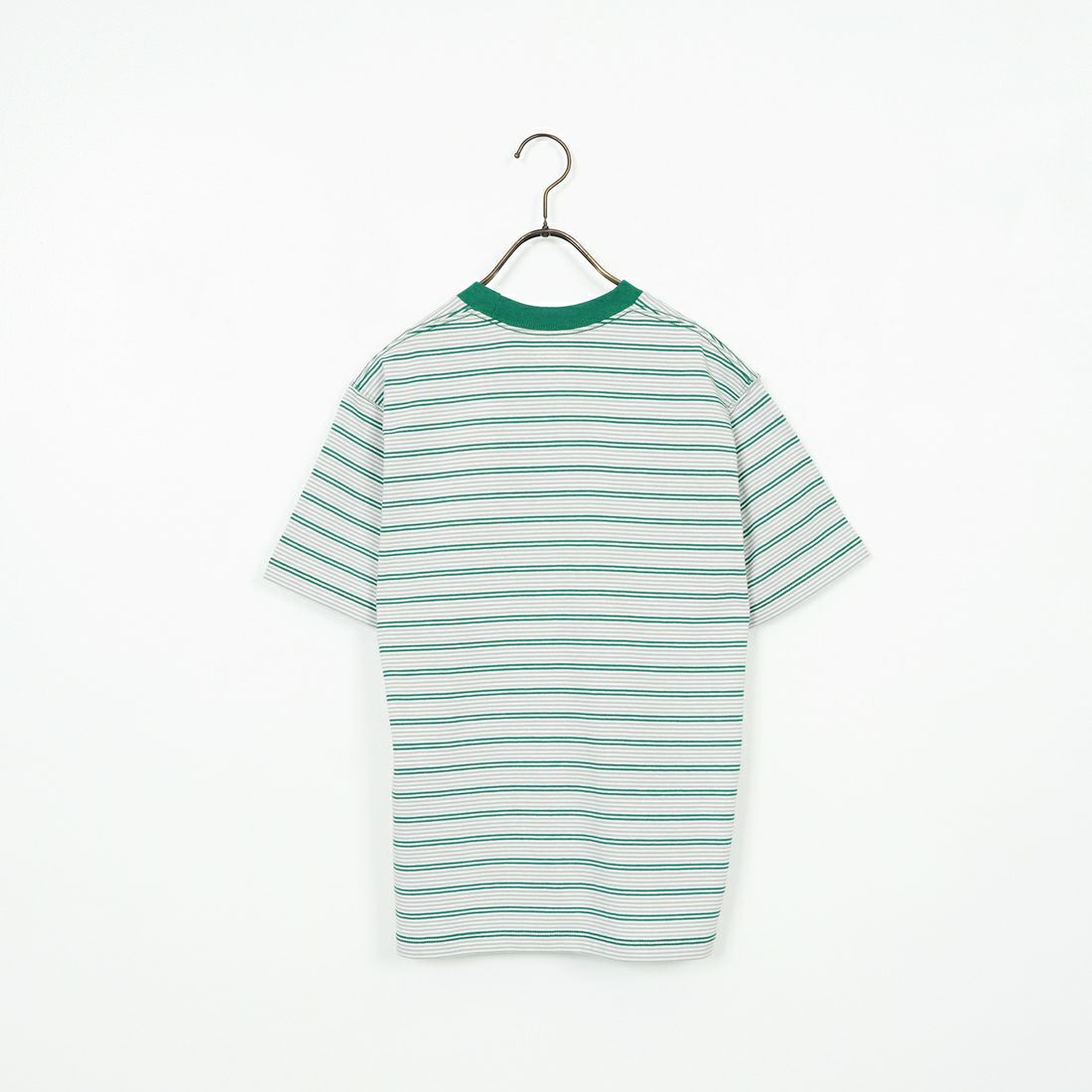 DANTON [ダントン] ストライプ ポケットTシャツ [DT-C0197TCB] GRN/GRY