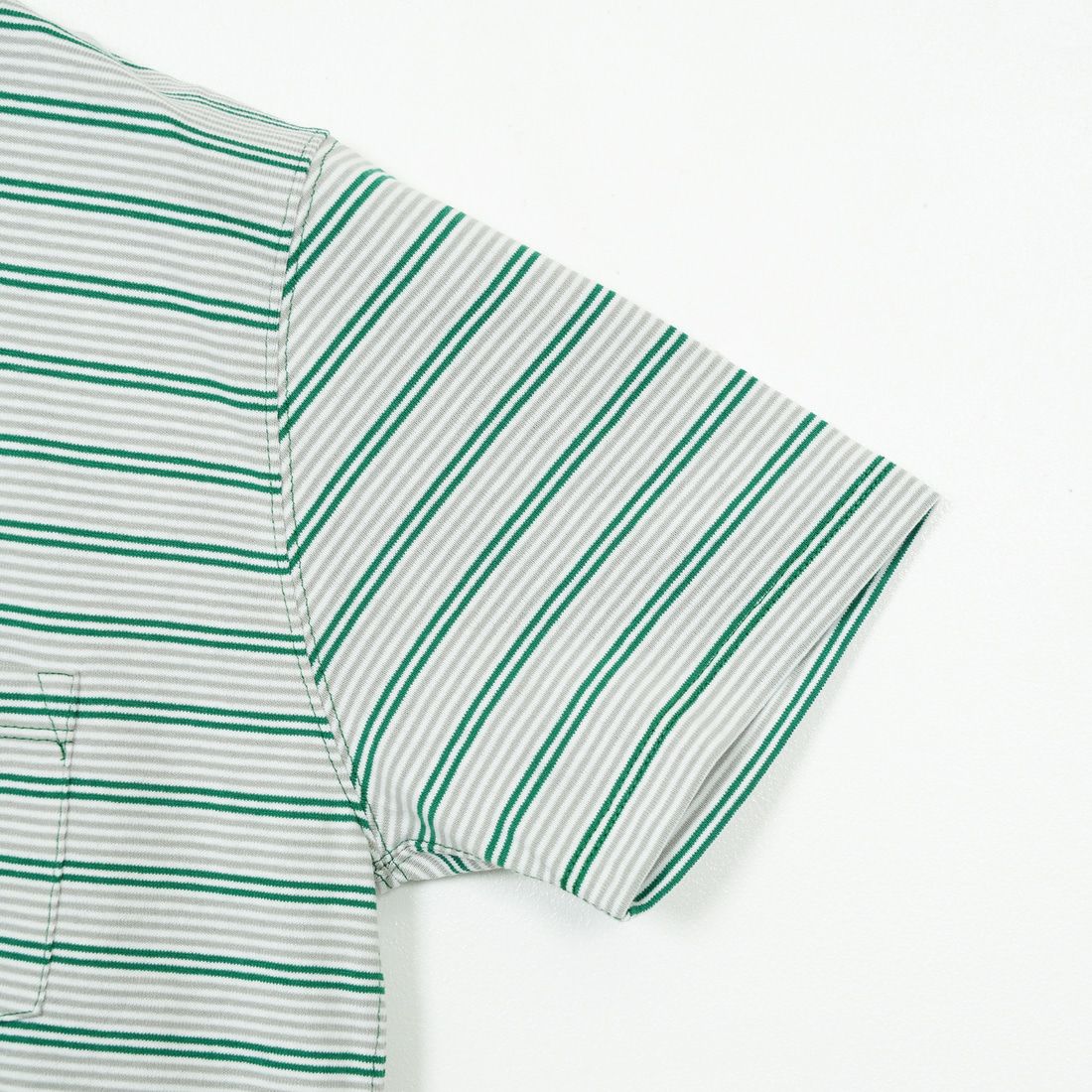 DANTON [ダントン] ストライプ ポケットTシャツ [DT-C0197TCB] GRN/GRY