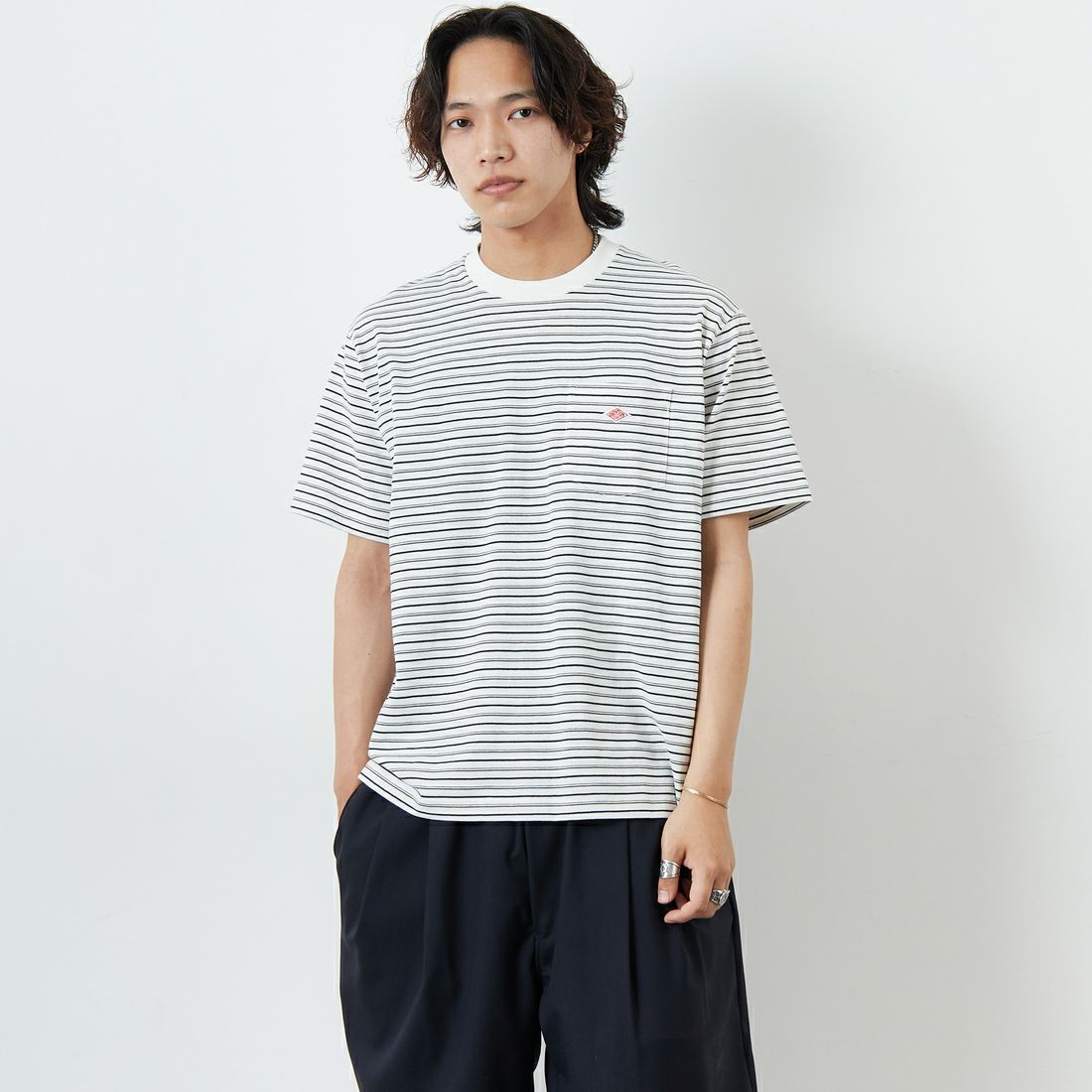 ECRU/BLK&&モデル身長：179cm 着用サイズ：L&&