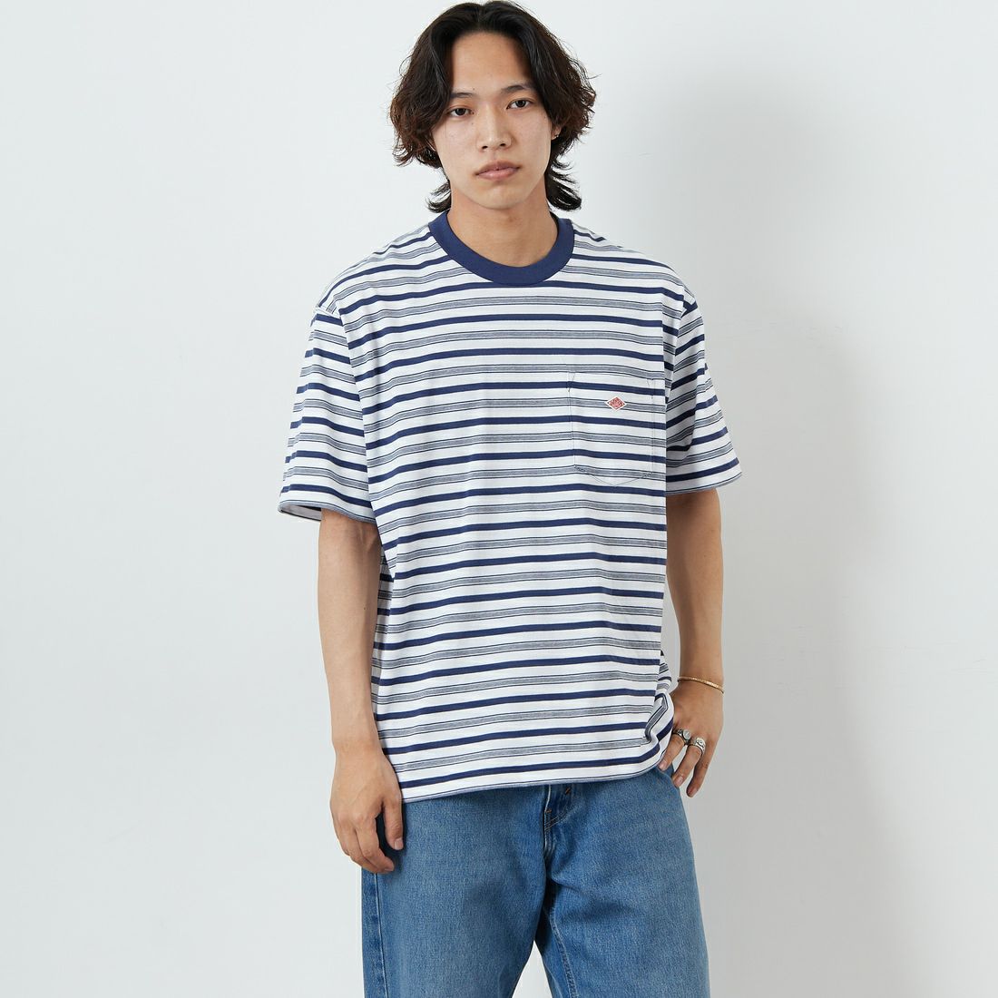 L.NVY/WHT&&モデル身長：179cm 着用サイズ：XXL&&