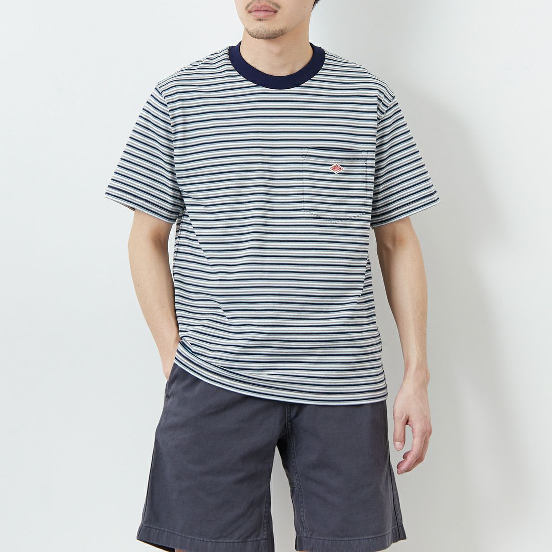 NVY/GY MLT&&モデル身長：168cm 着用サイズ：S&&
