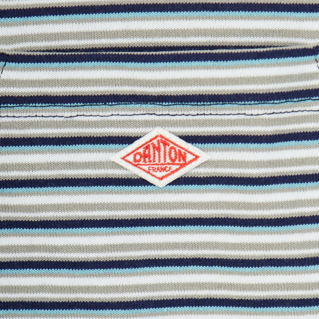 DANTON [ダントン] ストライプ ポケットTシャツ [DT-C0198TCB] NVY/GY MLT