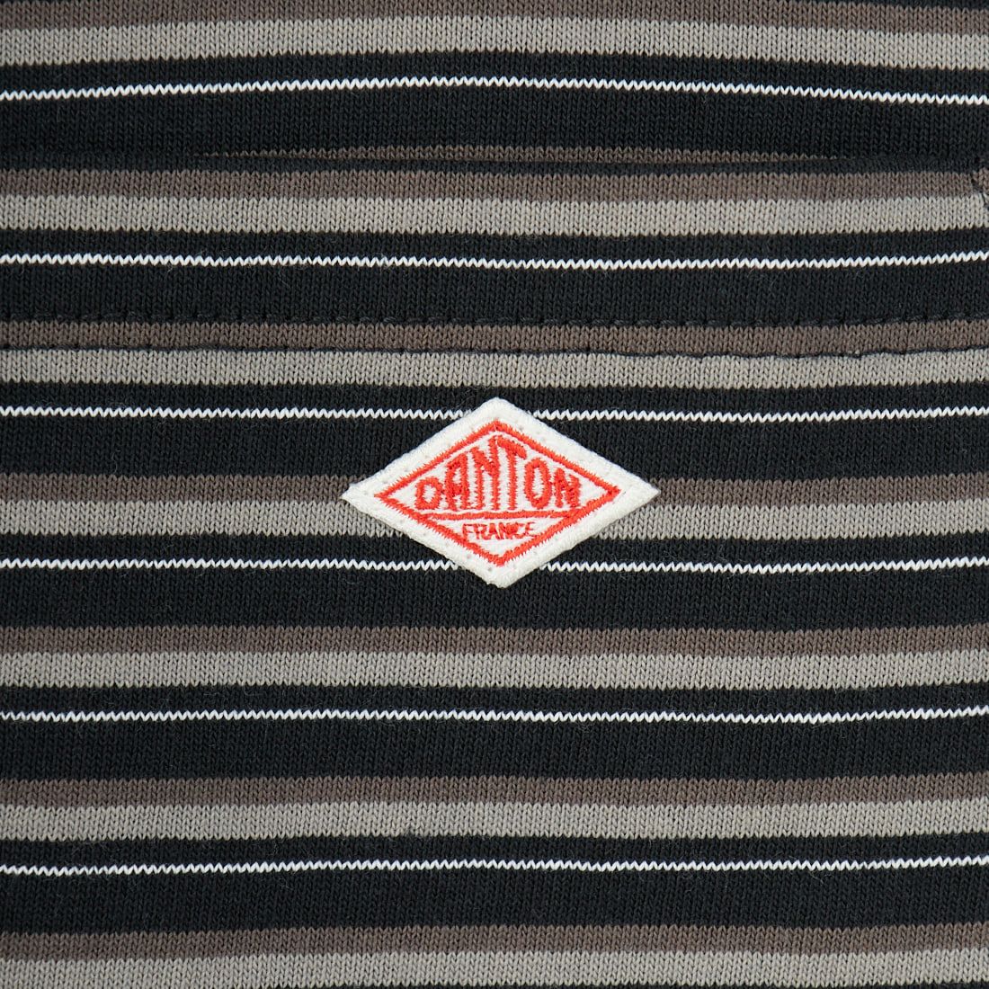 DANTON [ダントン] ストライプ ポケットTシャツ [DT-C0198TCB] BK/D.GY ML