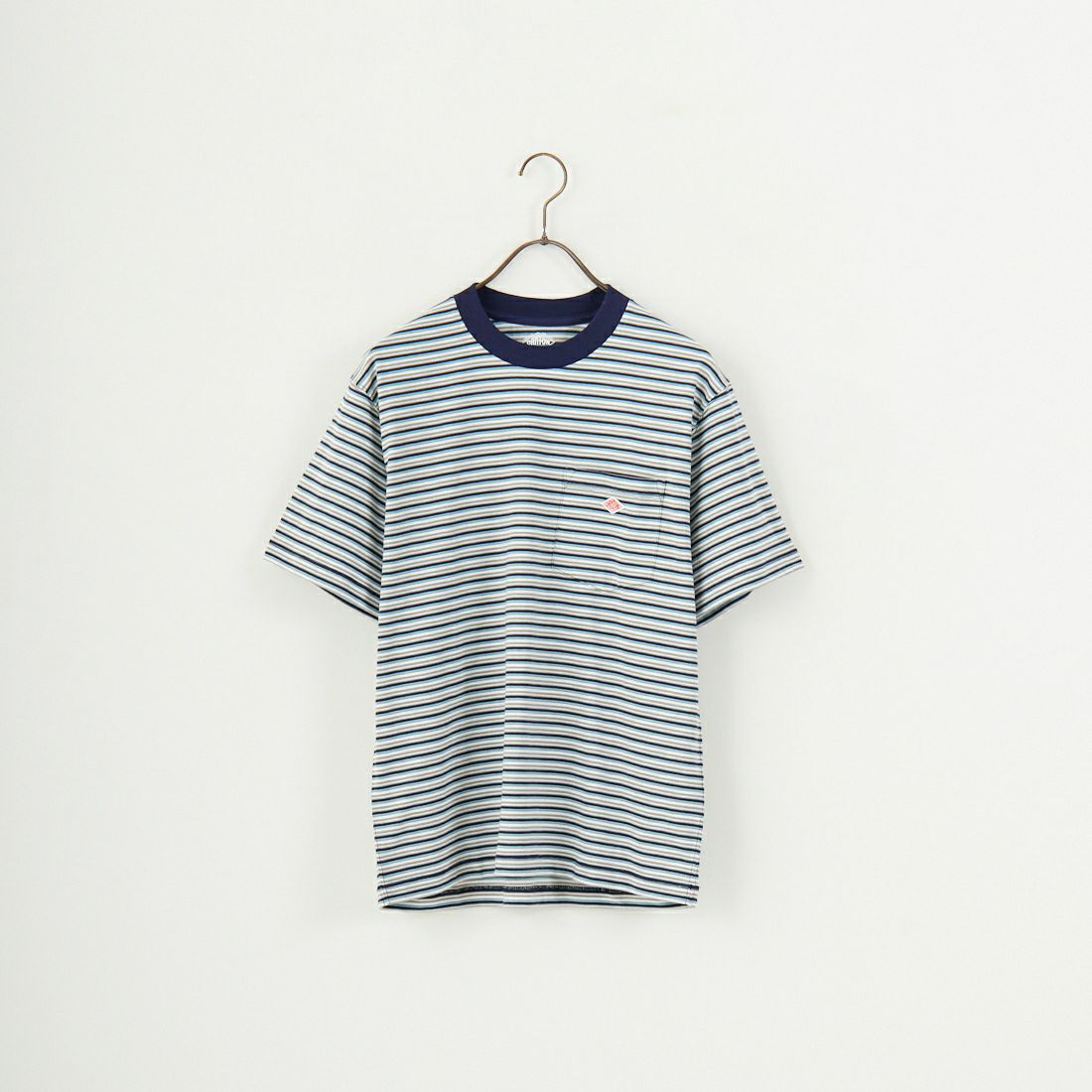 DANTON [ダントン] ストライプ ポケットTシャツ [DT-C0198TCB] NVY/GY MLT