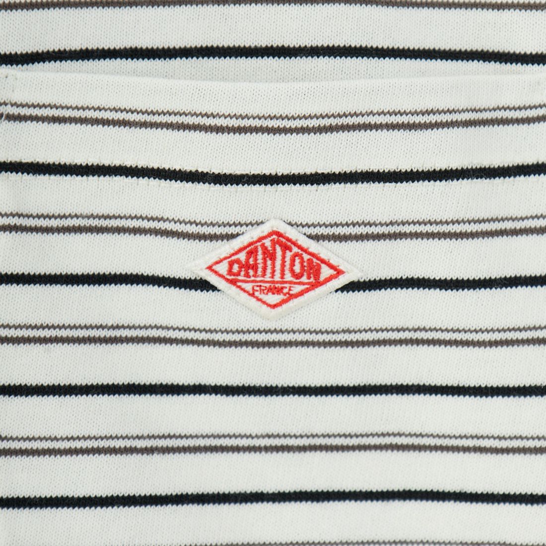 DANTON [ダントン] ストライプ ポケットTシャツ [DT-C0198TCB] ECRU/BLK