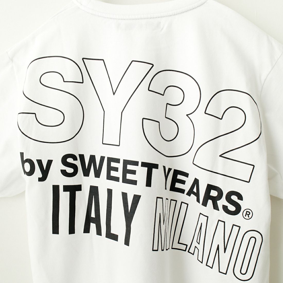 SY32 [エスワイサーティトゥ] バックスラッシュビックロゴTシャツ [14154J-W] WHITE/BLAC