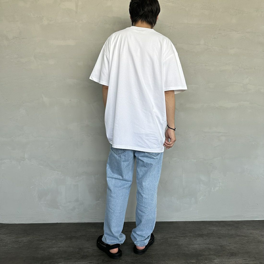 carhartt WIP [カーハートダブリューアイピー] ショートスリーブアメリカンスクリプトTシャツ [I029956] WHITE &&モデル身長：173cm 着用サイズ：L&&