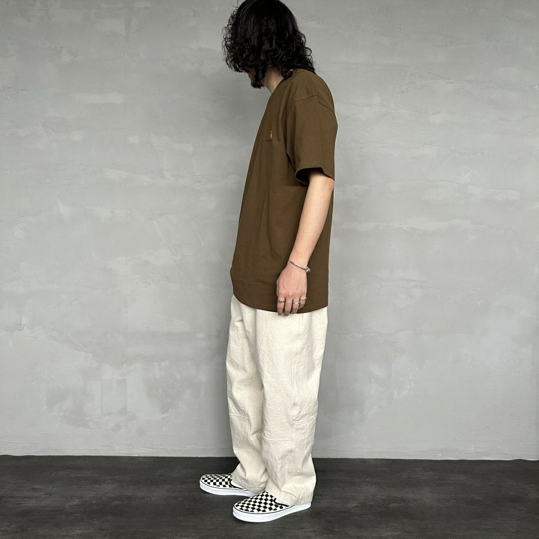 carhartt WIP [カーハートダブリューアイピー] ショートスリーブアメリカンスクリプトTシャツ [I029956] LUMBER &&モデル身長：173cm 着用サイズ：L&&