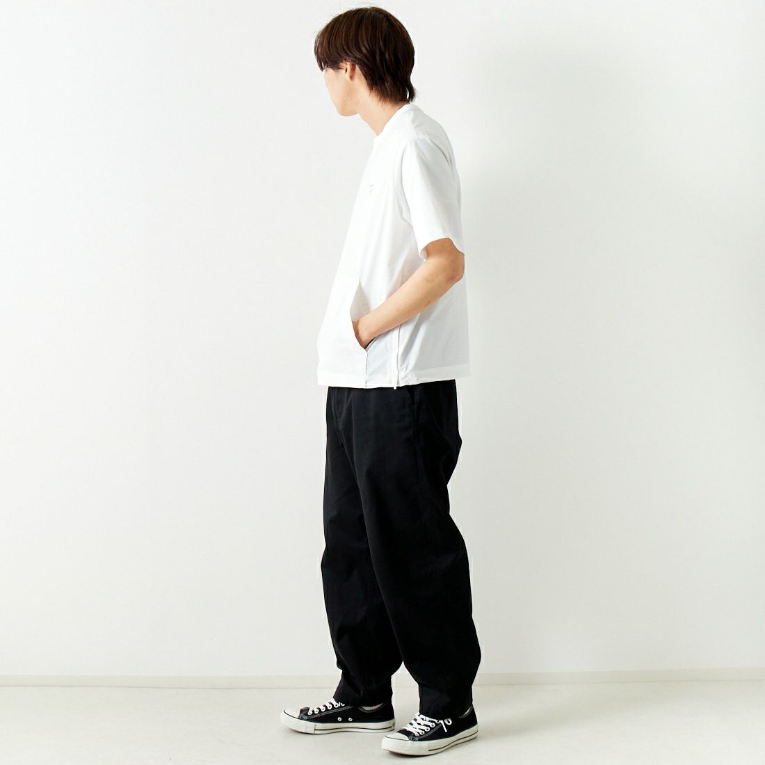 A.P.C. GOLF [アー・ペー・セー ゴルフ] ウィンドブレーカーTシャツ [CWM4457] WHITE &&モデル身長：179cm 着用サイズ：M&&