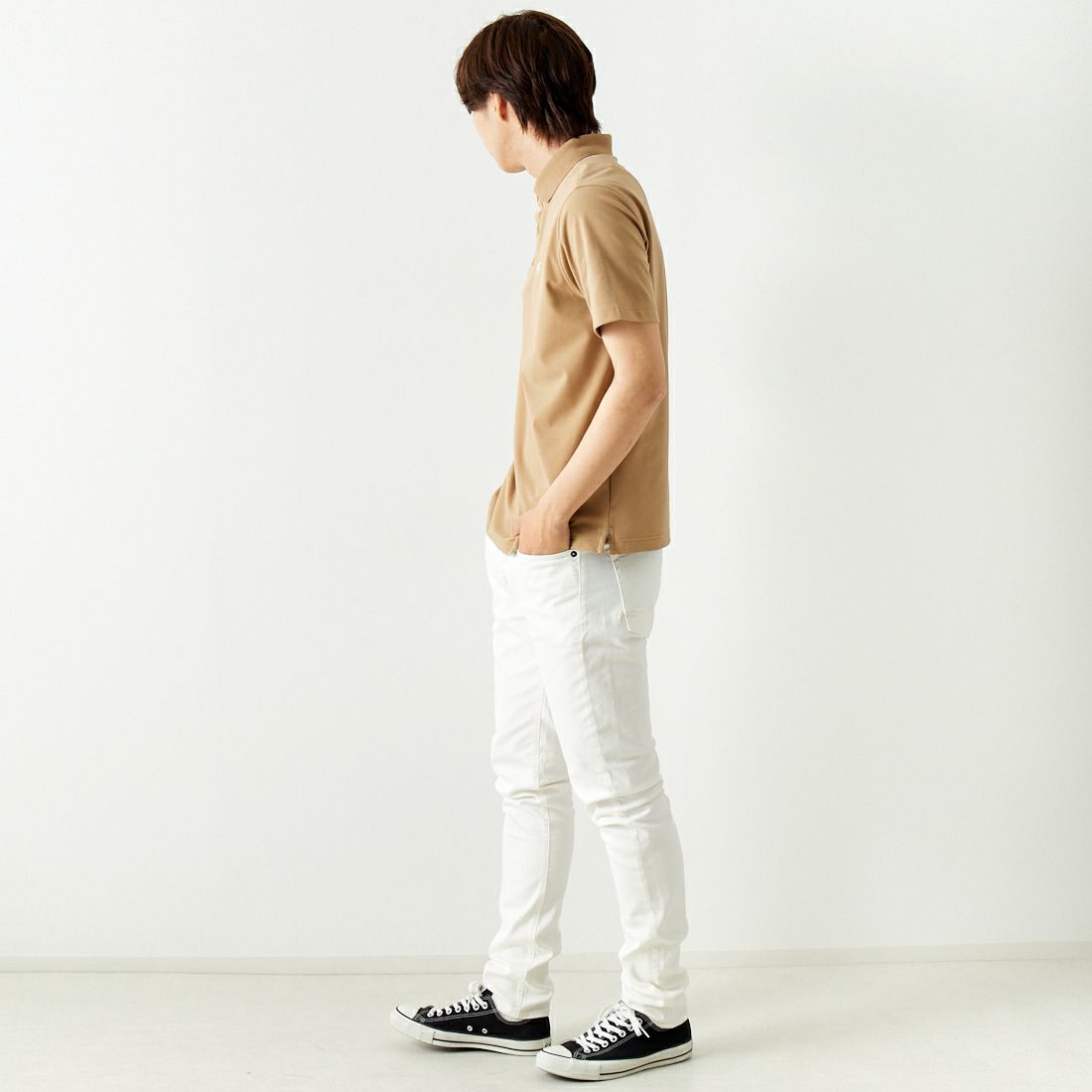 A.P.C. GOLF [アー・ペー・セー ゴルフ] ベーシックポロシャツ [CTS4412] L.BEIGE &&モデル身長：179cm 着用サイズ：L&&