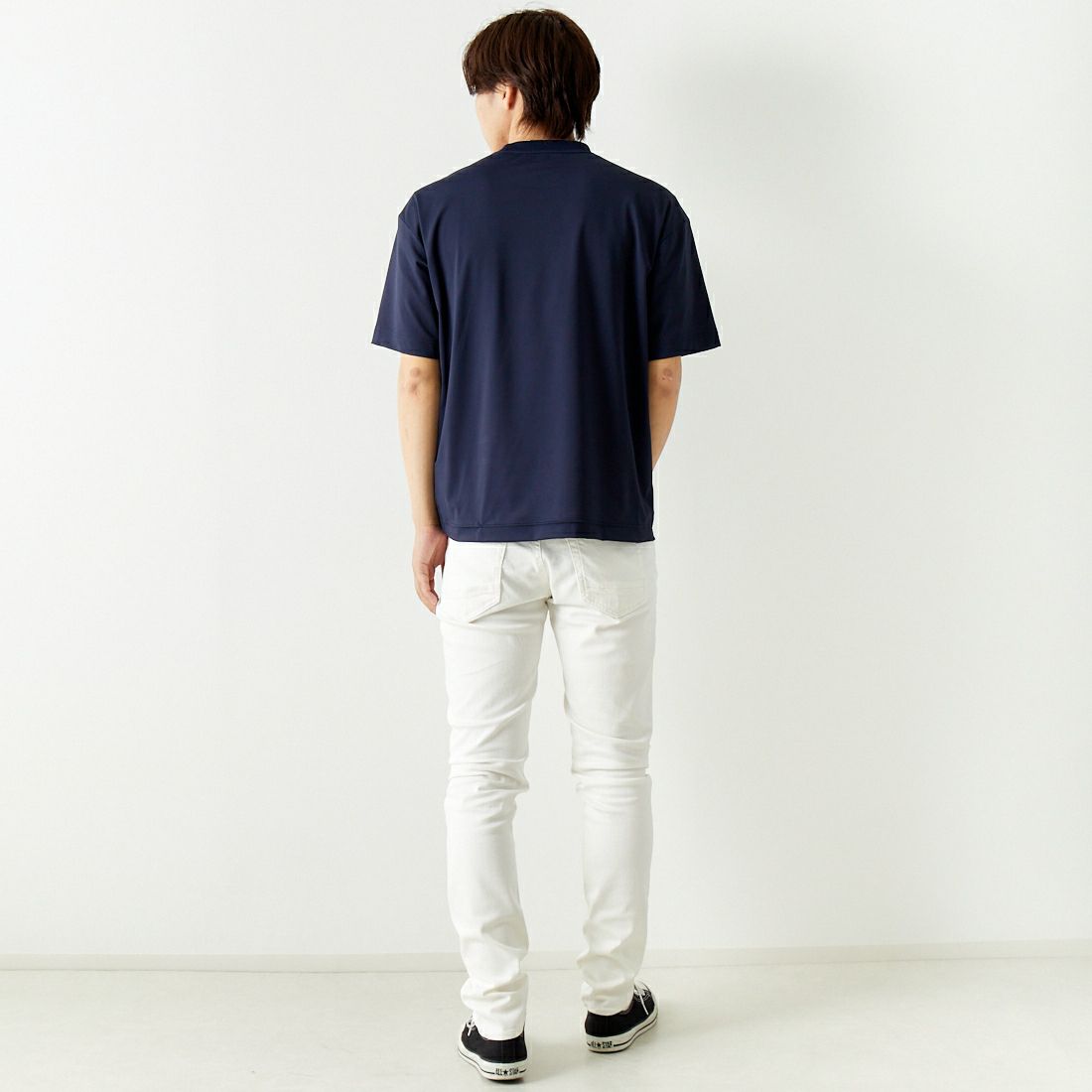 A.P.C. GOLF [アー・ペー・セー ゴルフ] ラウンドTシャツ [CTM4401] NAVY &&モデル身長：179cm 着用サイズ：L&&