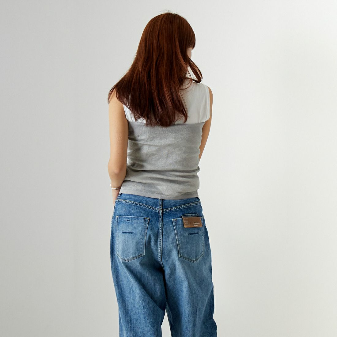 MICA&DEAL [マイカアンドディール] ラメベアトップ＆タンクセット [0124209083] SILVER &&モデル身長：167cm 着用サイズ：F&&