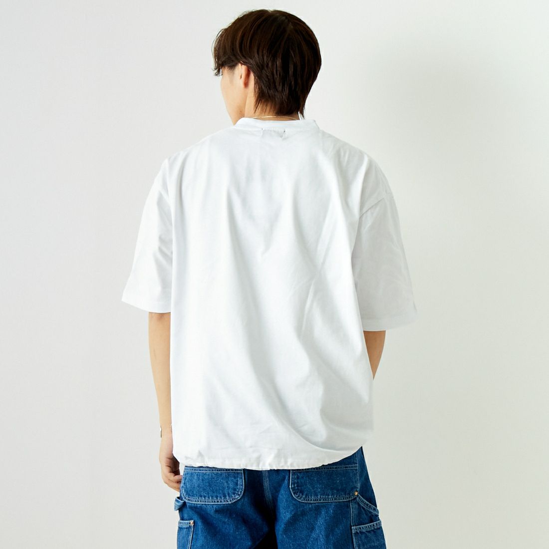 SLICK [スリック] ドローストリングTシャツ [5255850] 900 WHITE &&モデル身長：179cm 着用サイズ：2&&