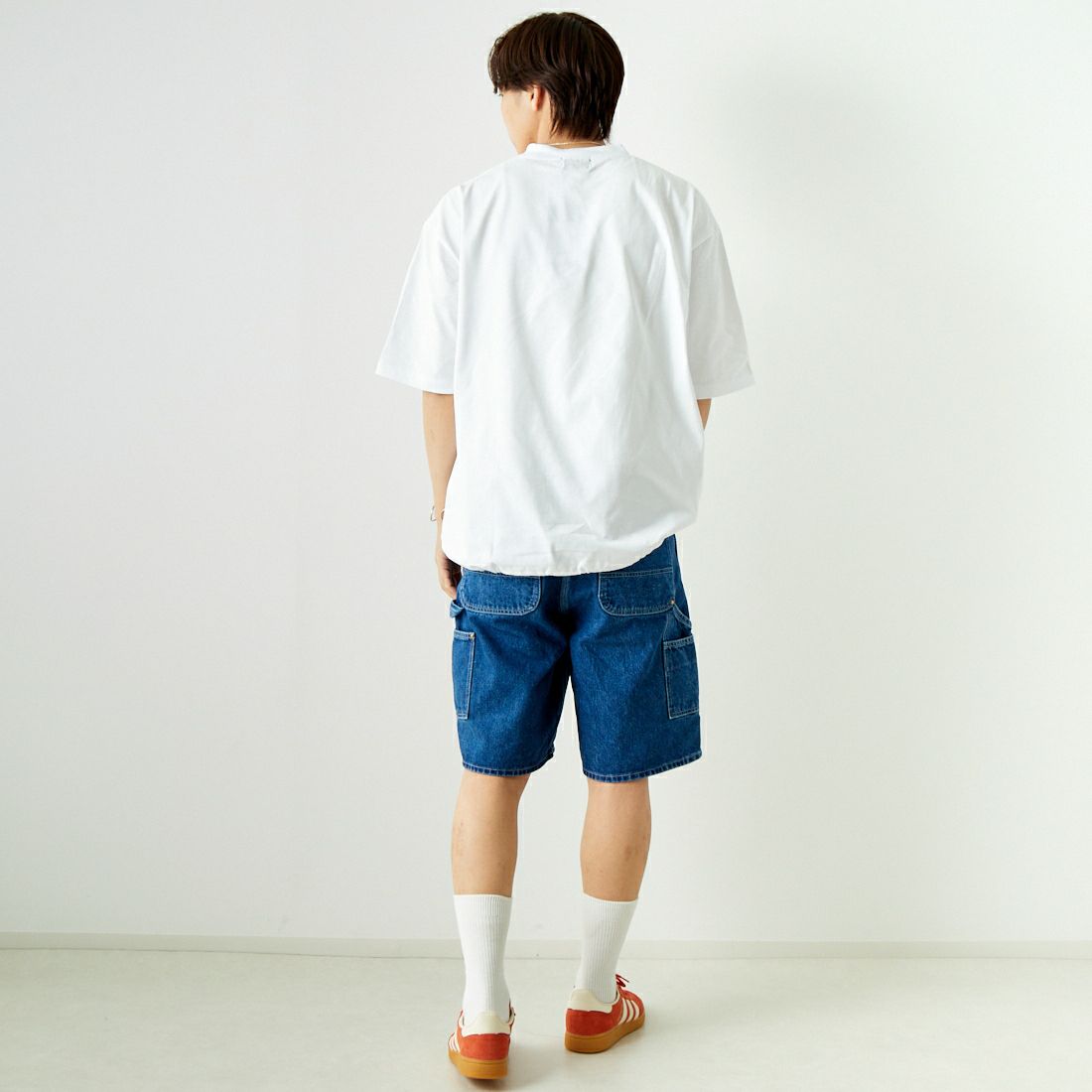 SLICK [スリック] ドローストリングTシャツ [5255850] 900 WHITE &&モデル身長：179cm 着用サイズ：2&&