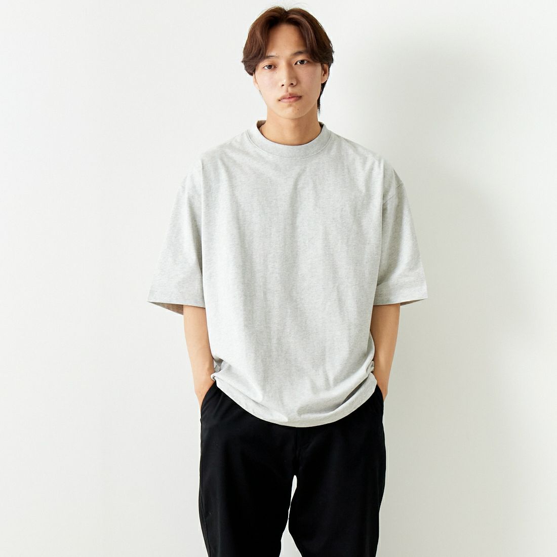 SLICK [スリック] ドローストリングTシャツ [5255850] 820 SNOW G &&モデル身長：179cm 着用サイズ：2&&