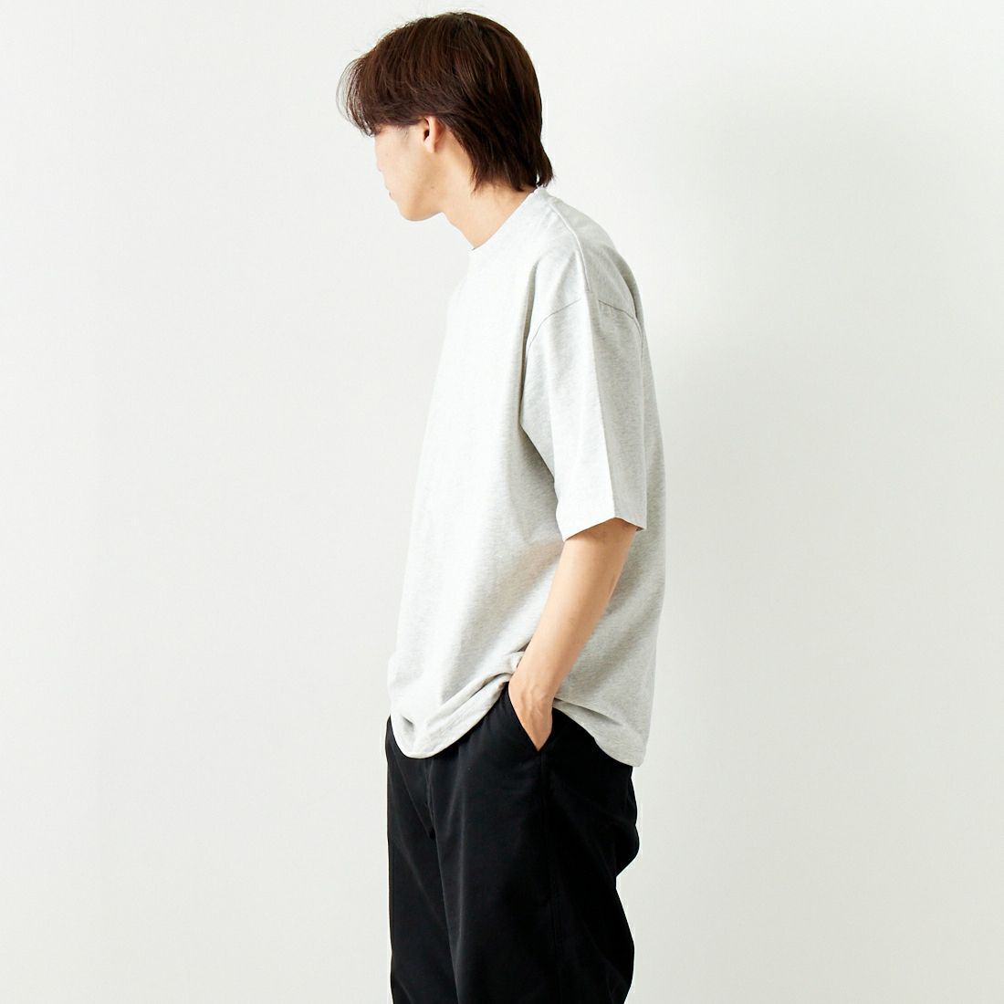 SLICK [スリック] ドローストリングTシャツ [5255850] 820 SNOW G &&モデル身長：179cm 着用サイズ：2&&