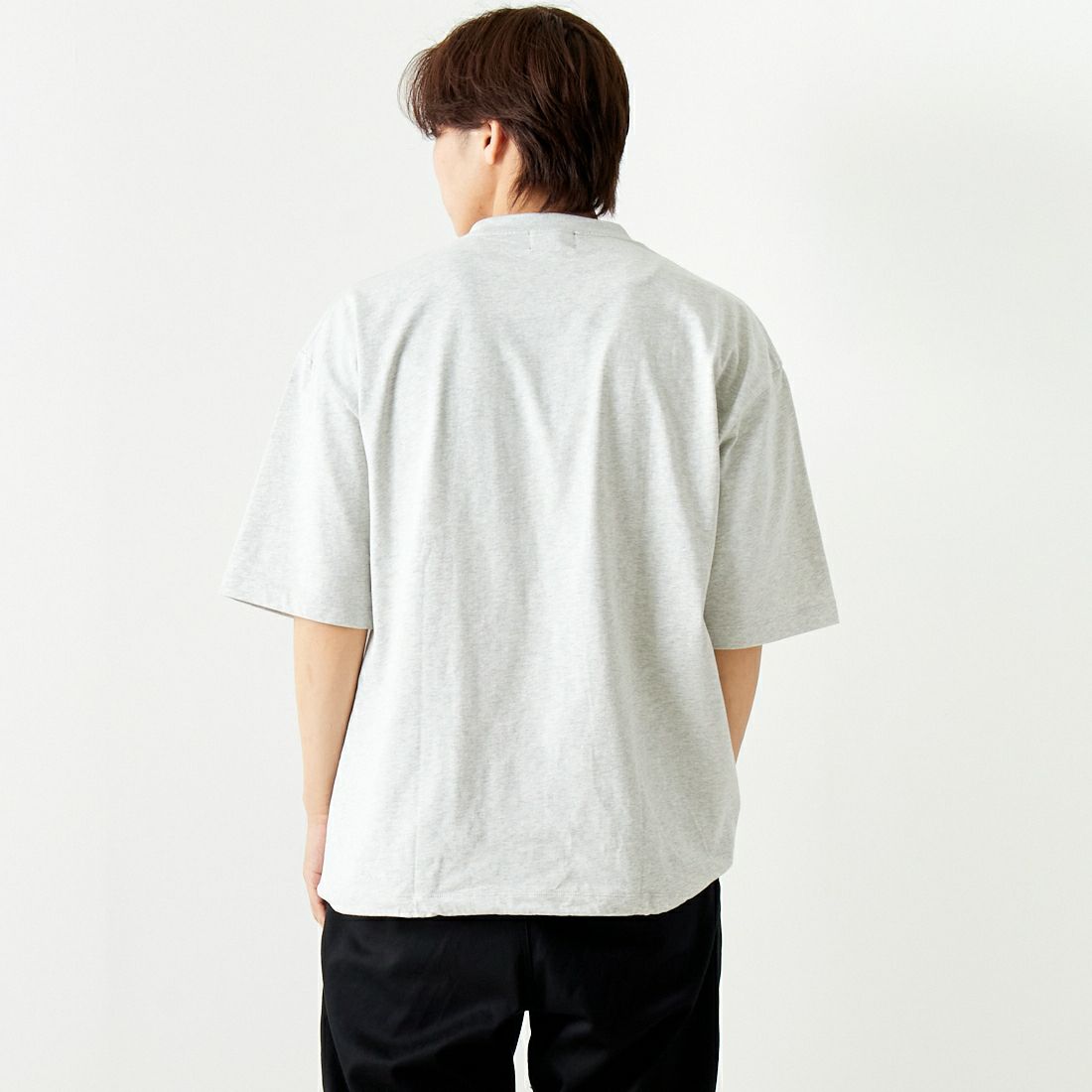 SLICK [スリック] ドローストリングTシャツ [5255850] 820 SNOW G &&モデル身長：179cm 着用サイズ：2&&