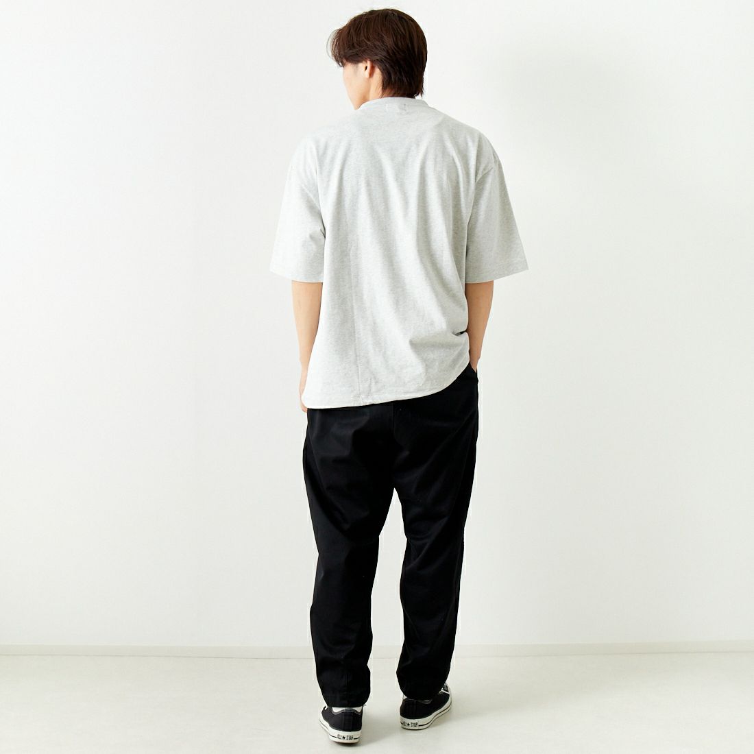 SLICK [スリック] ドローストリングTシャツ [5255850] 820 SNOW G &&モデル身長：179cm 着用サイズ：2&&