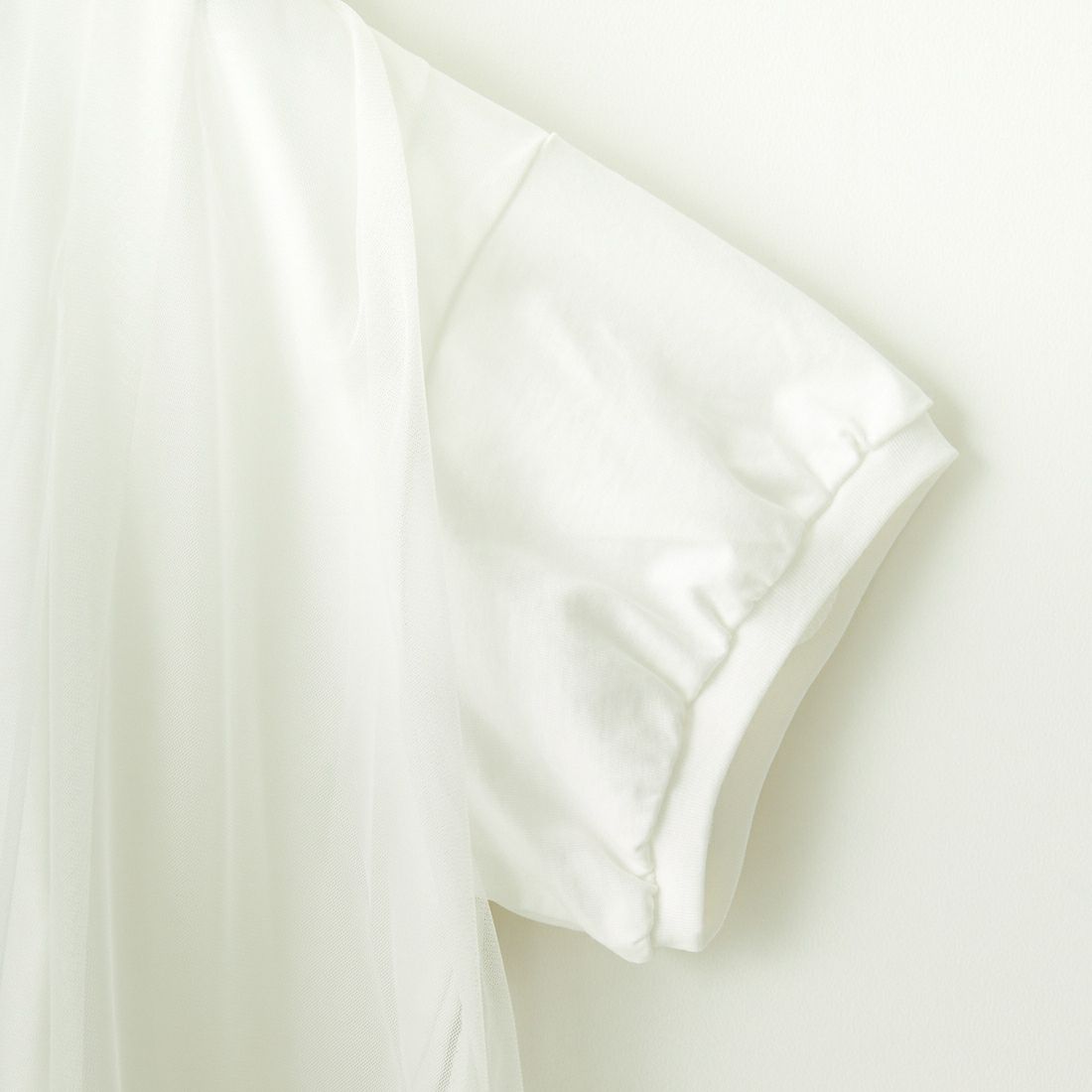 Margaux vintage [マルゴーヴィンテージ] チュールコンビTシャツ [MG-CT-24021-S] OFF WHITE