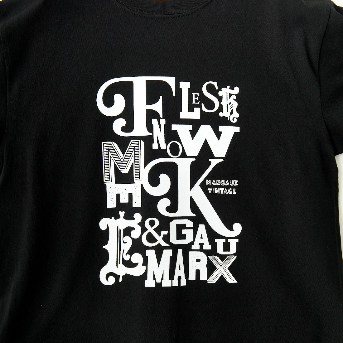 MARGAUX [マルゴー] フレッシュシルクスクリーンプリントTシャツ [MG-CT-24032-S] BLK/ﾛｺﾞWH