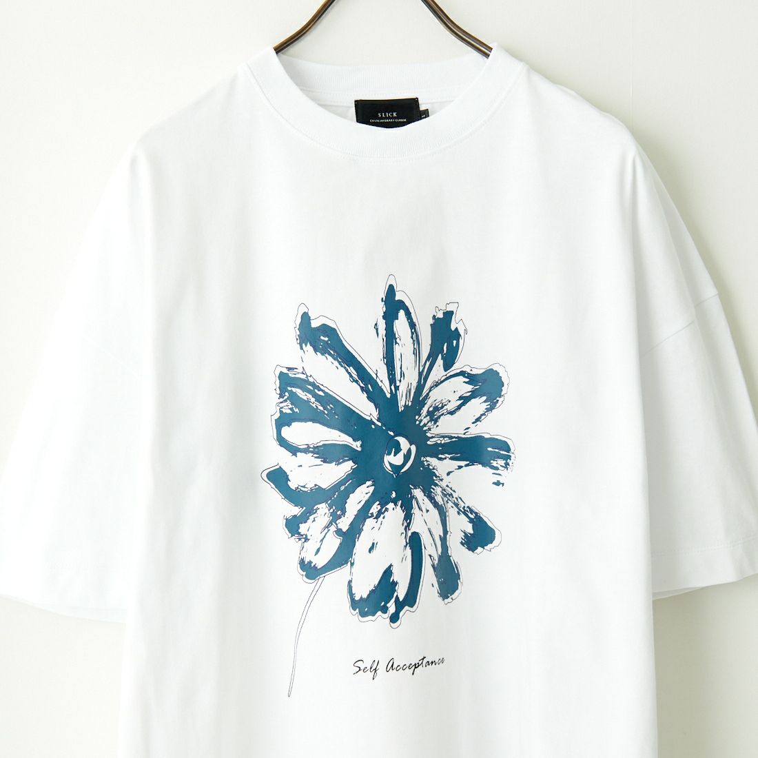 SLICK [スリック] ドロップショルダープリントTシャツ FLOWER [5255854] 900 WHITE