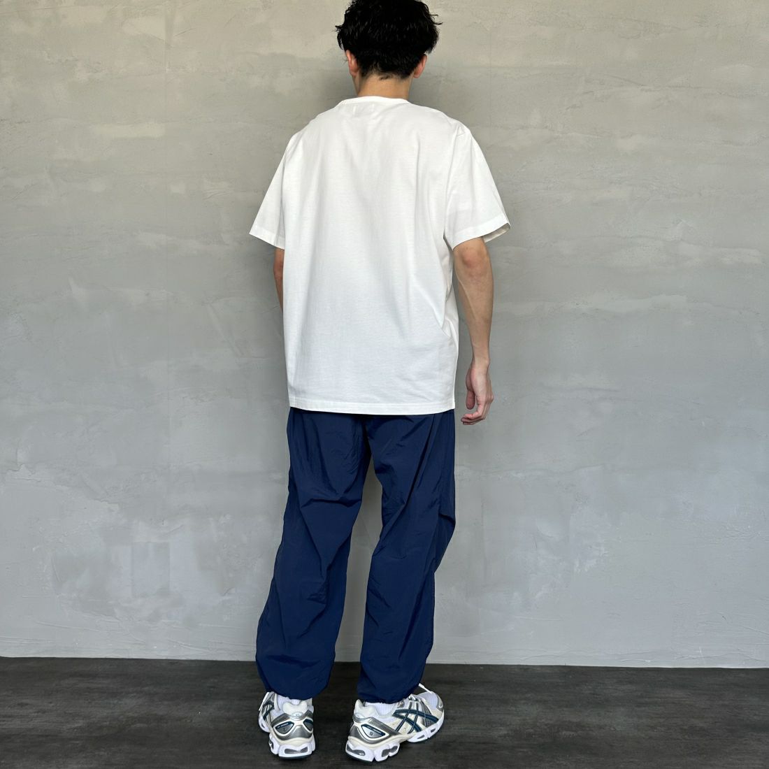 THE FOX [ザフォックス] 別注 ワンポイントロゴワッペン リンガーTシャツ [JF24SS-02-JF] OFF &&モデル身長：168cm 着用サイズ：L&&
