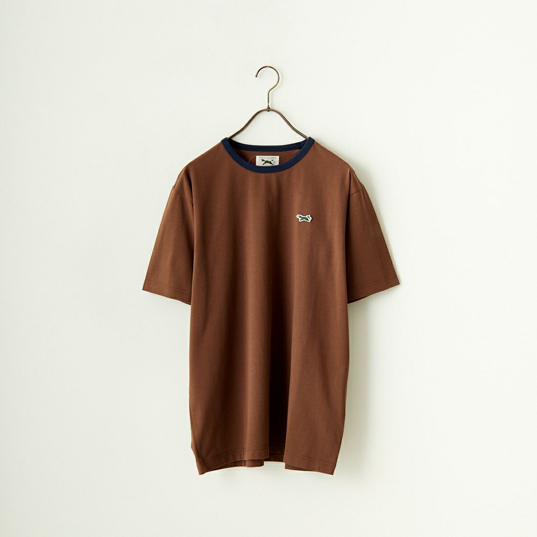 THE FOX [ザフォックス] 別注 ワンポイントロゴワッペン リンガーTシャツ [JF24SS-02-JF] BRN/NVY