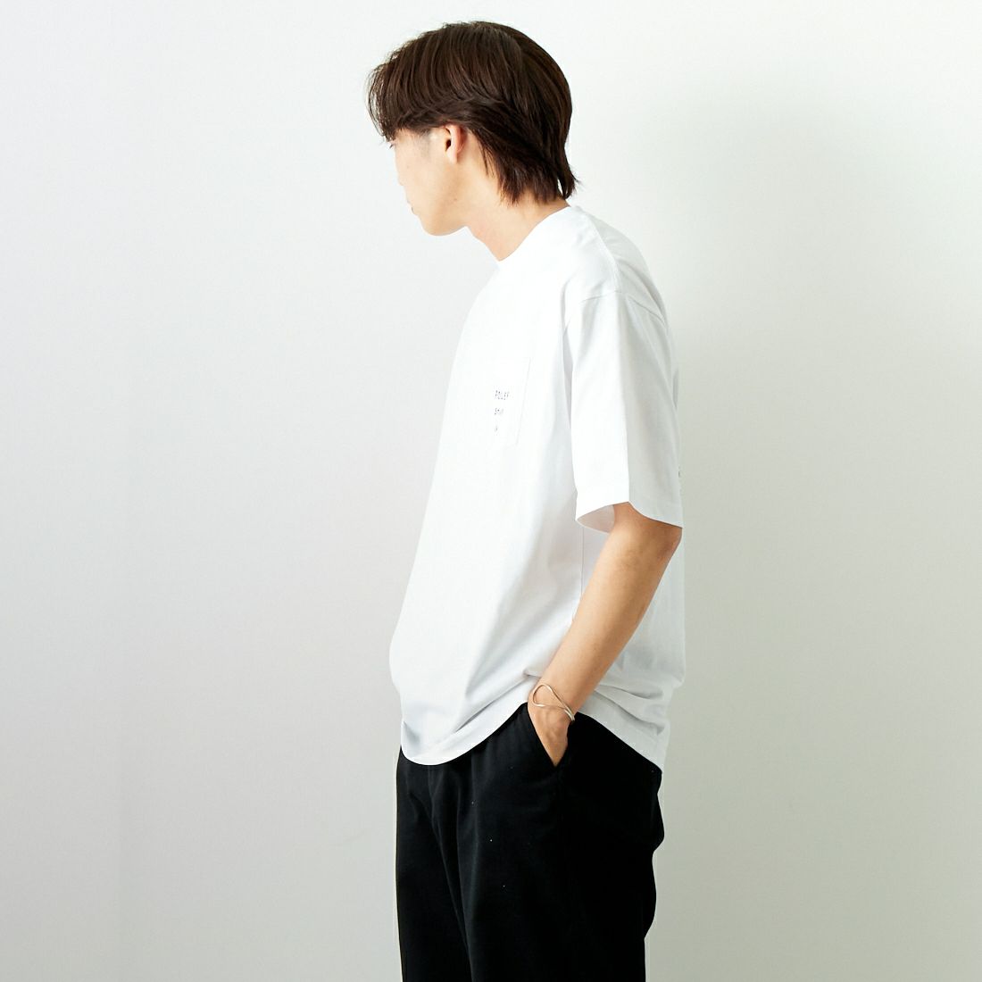 POLeR [ポーラー] テントリラックスフィット ポケットTシャツ [241MCV0234] WHITE &&モデル身長：179cm 着用サイズ：L&&