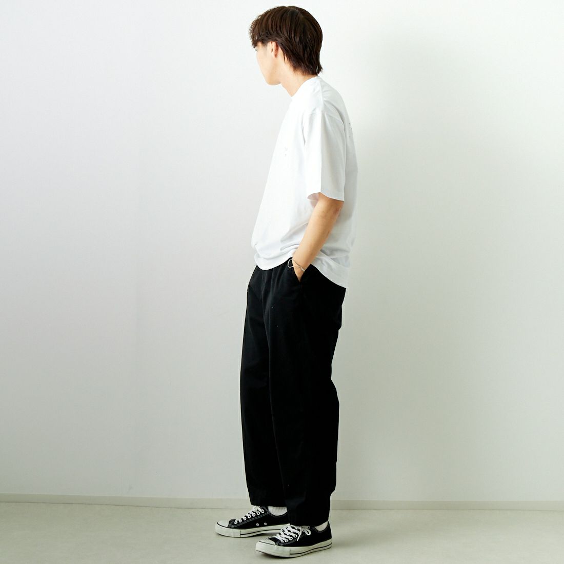 POLeR [ポーラー] テントリラックスフィット ポケットTシャツ [241MCV0234] WHITE &&モデル身長：179cm 着用サイズ：L&&