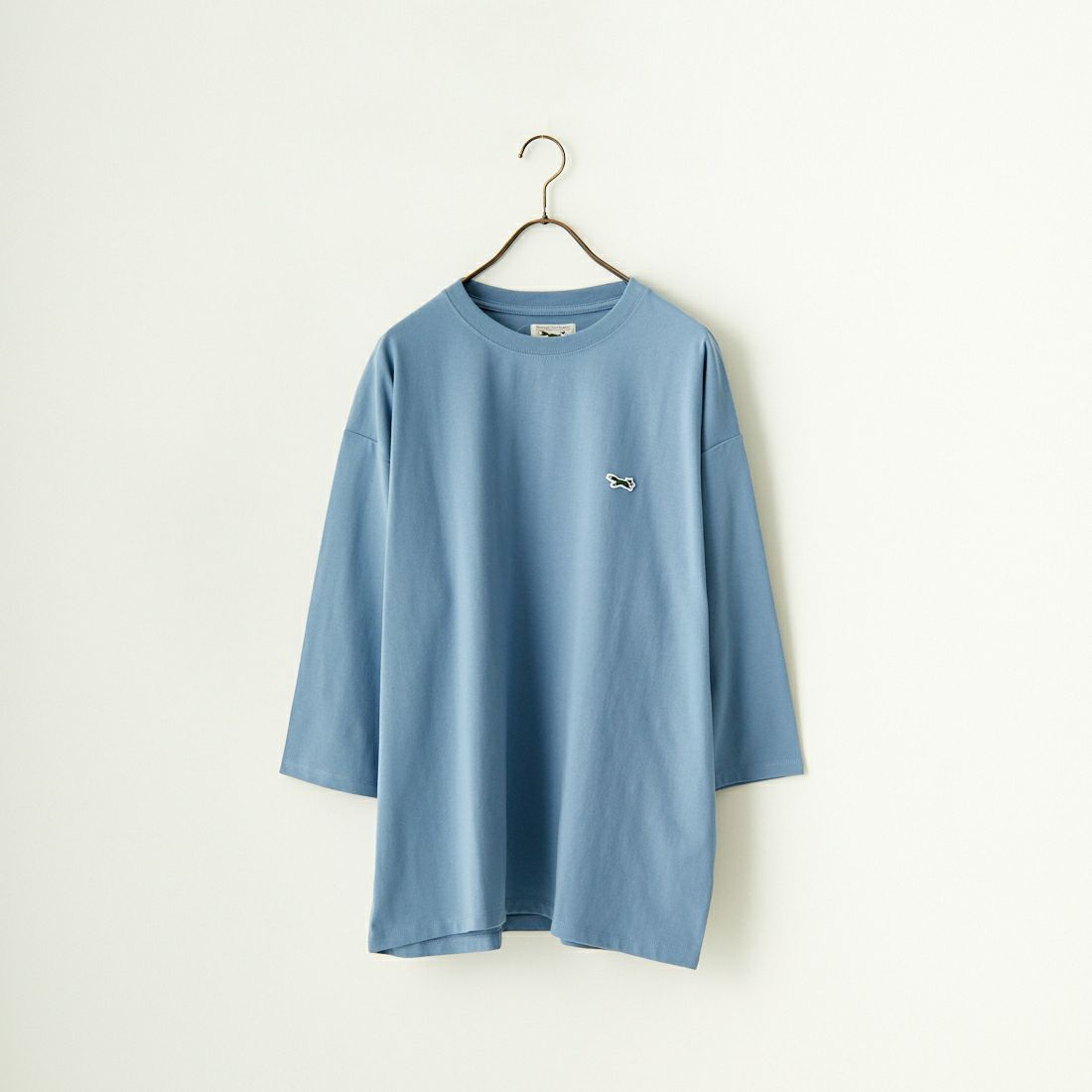 THE FOX [ザフォックス] 別注 ワンポイントロゴワッペン 7分袖Tシャツ [JF24SS-03-JF] BLUE GRAY