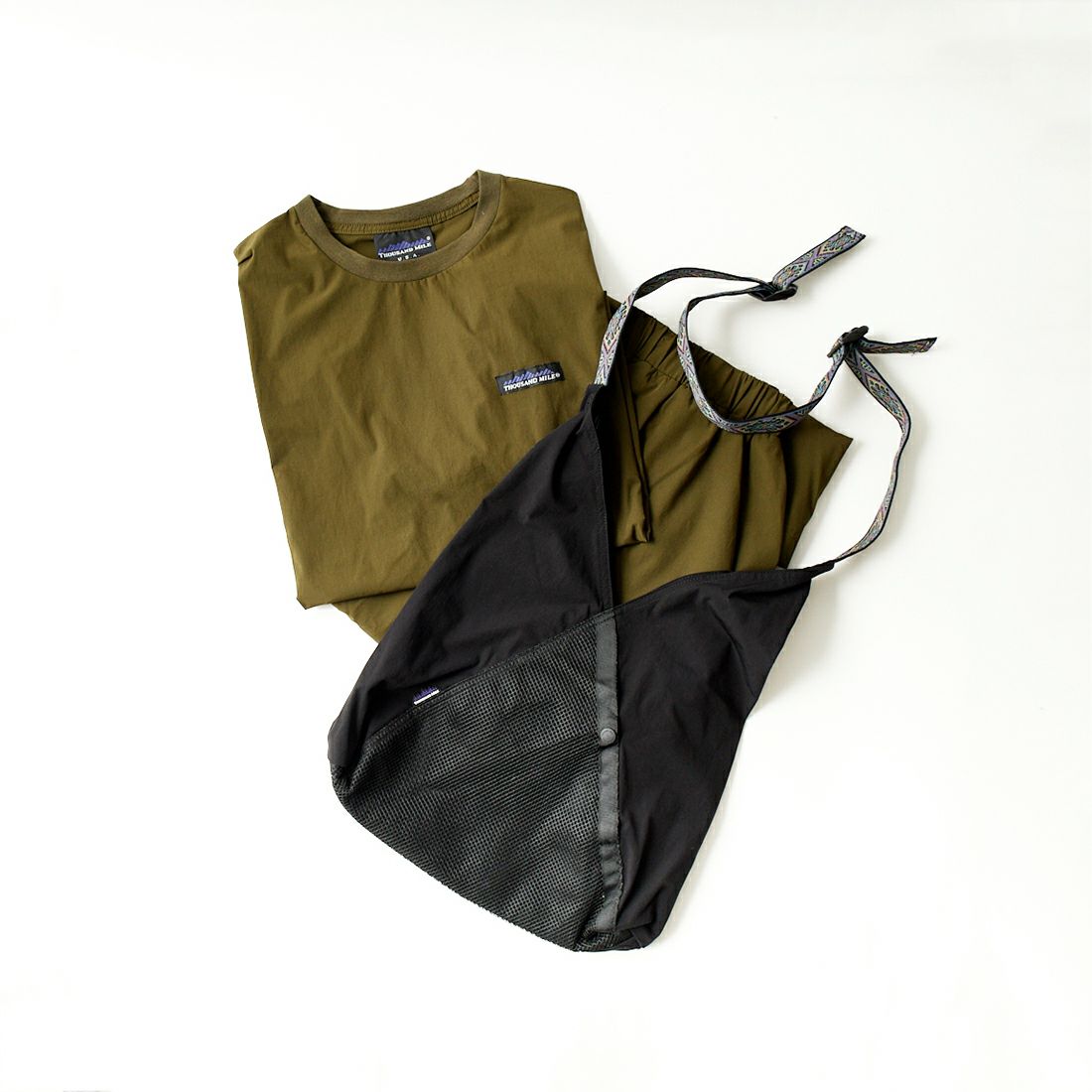 THOUSAND MILE [サウザンド マイル] 別注 サマーバケーション カーゴスカートセットアップ [TM241NP50372-JF] 67 OLIVE