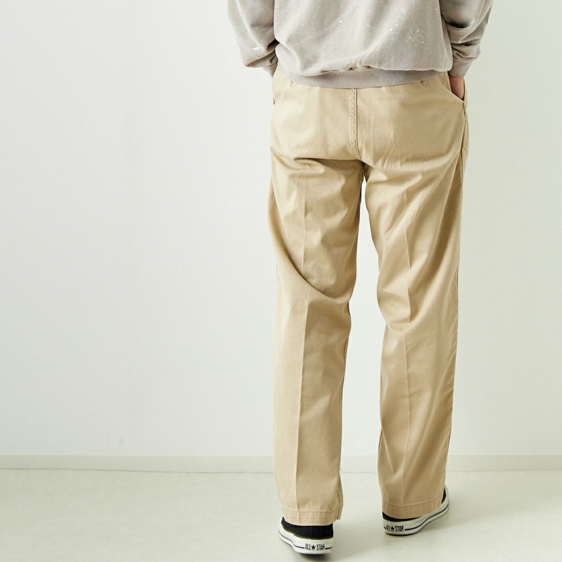 orSlow [オアスロウ] 2タック ワイド トラウザー チノパンツ [03-5021] 40 KHAKI &&モデル身長：179cm 着用サイズ：2&&