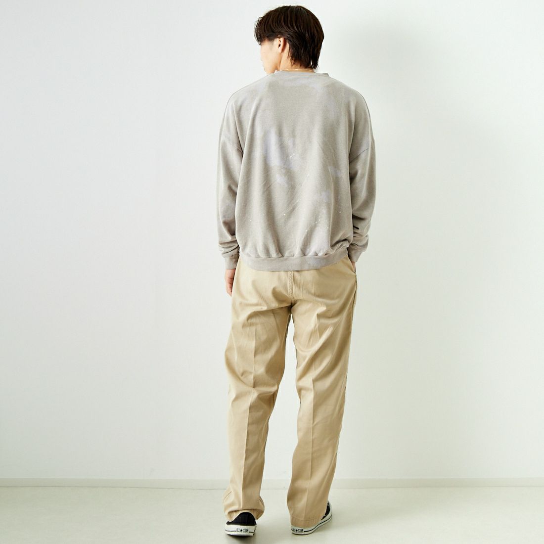 orSlow [オアスロウ] 2タック ワイド トラウザー チノパンツ [03-5021] 40 KHAKI &&モデル身長：179cm 着用サイズ：2&&