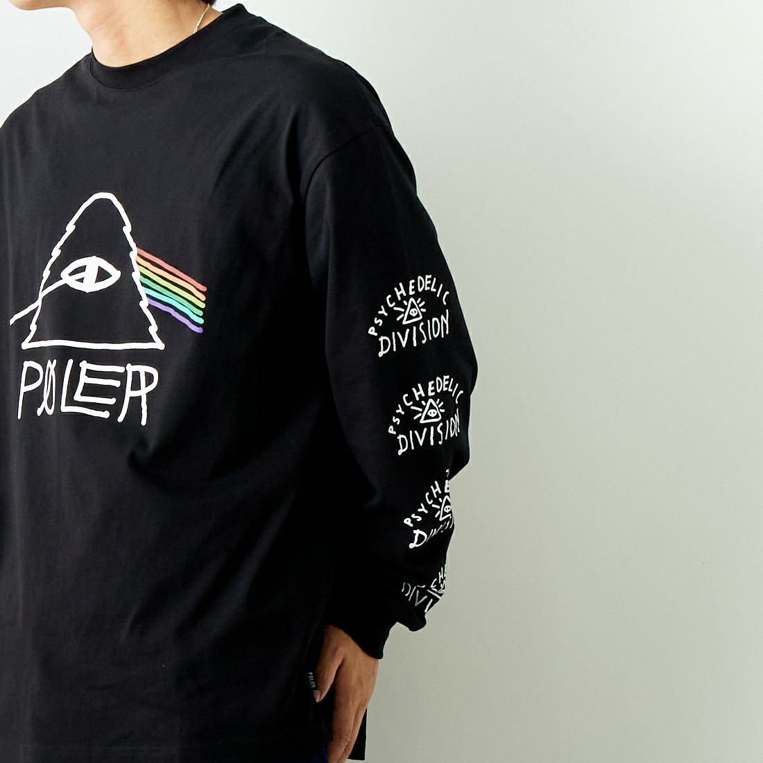 POLeR [ポーラー] サイケデリック リラックスフィットTシャツ [241MCV0242] BLACK