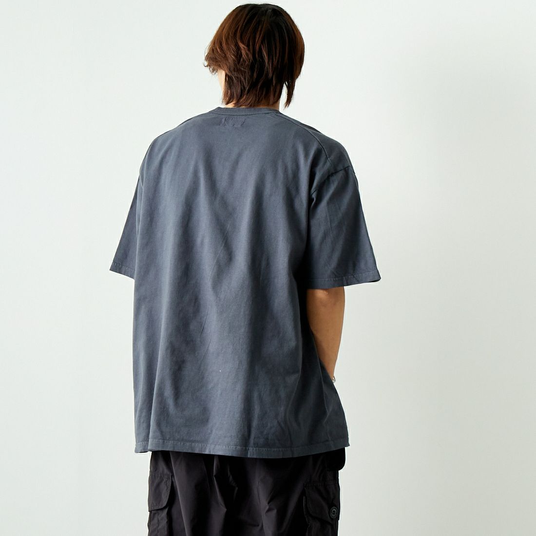 THE NORTH FACE PURPLE LABEL [ザ ノースフェイス パープルレーベル] 7OZ ポケットTシャツ [NT3366N] AO AH/OW &&モデル身長：179cm 着用サイズ：XL&&