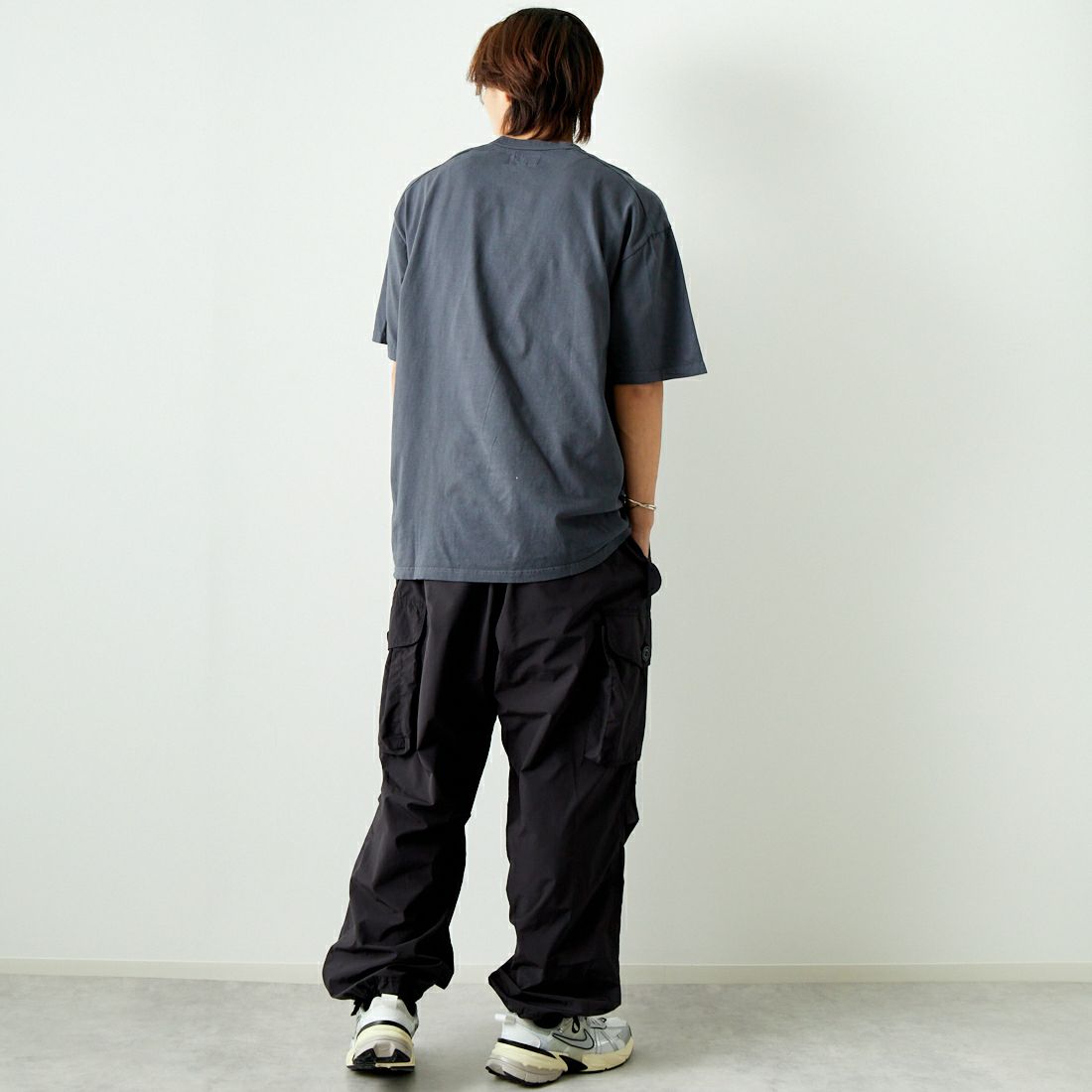 THE NORTH FACE PURPLE LABEL [ザ ノースフェイス パープルレーベル] 7OZ ポケットTシャツ [NT3366N] AO AH/OW &&モデル身長：179cm 着用サイズ：XL&&