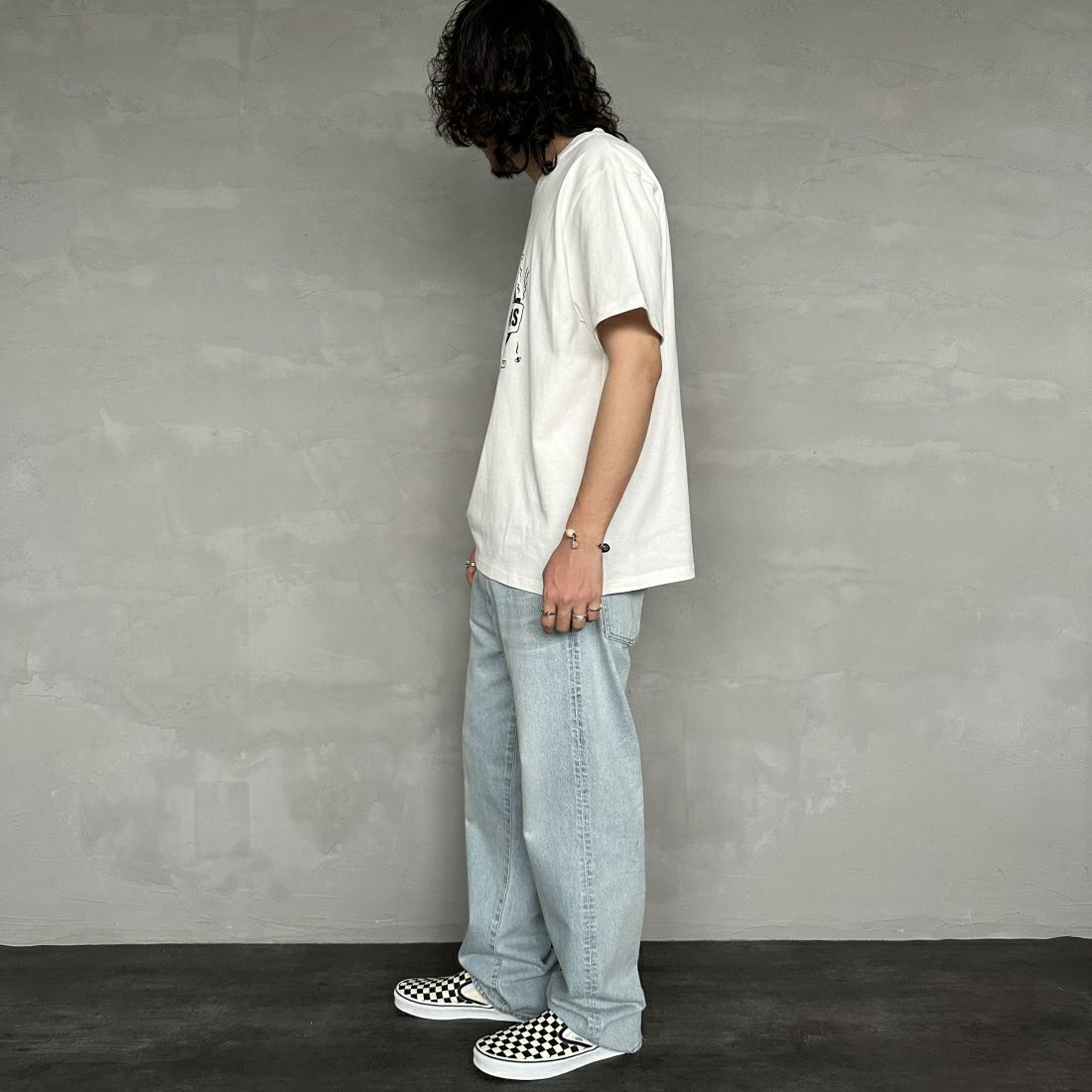 CHUMS [チャムス] プリントTシャツ [CH01-2379] W001 WHITE &&モデル身長：173cm 着用サイズ：XL&&