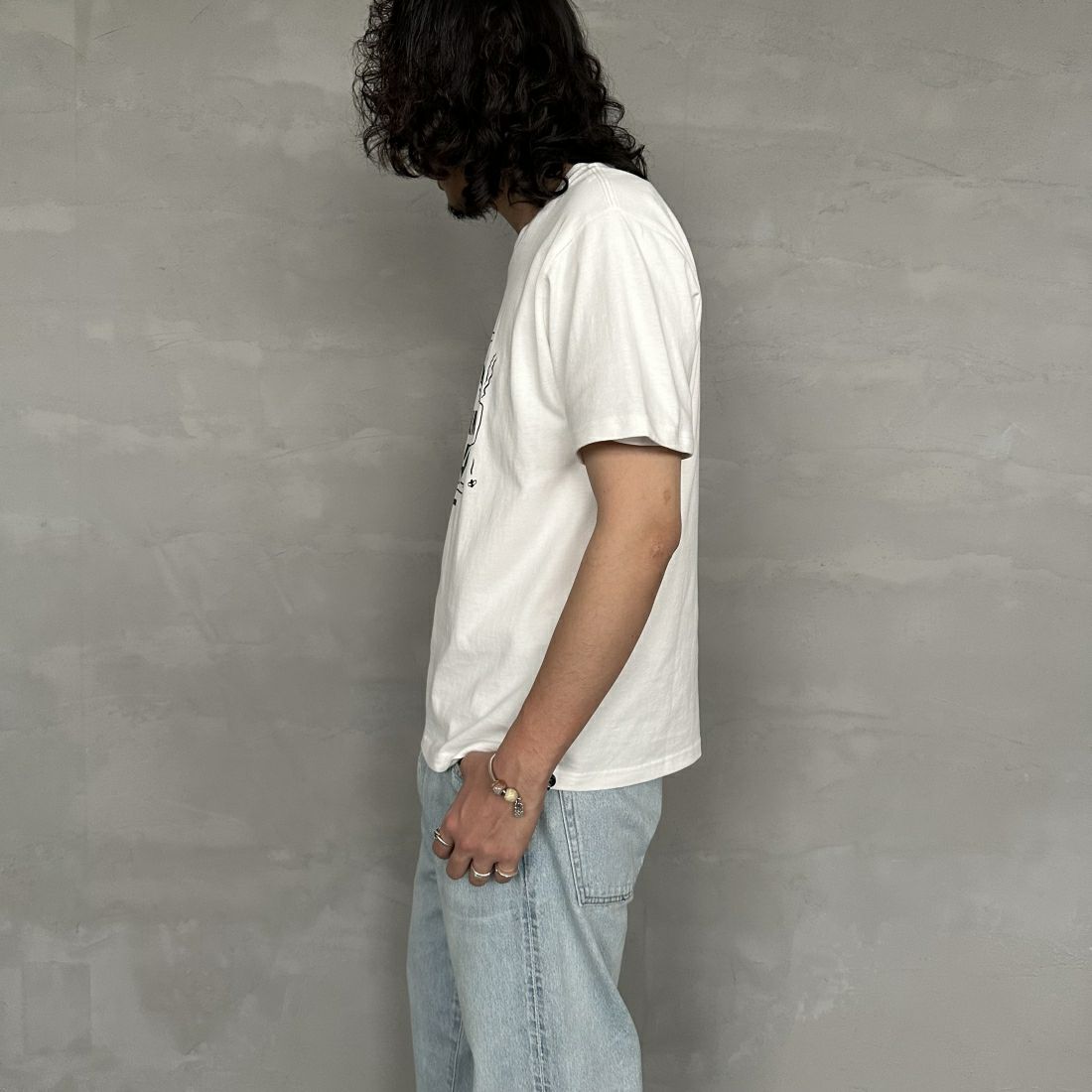 CHUMS [チャムス] プリントTシャツ [CH01-2379] W001 WHITE &&モデル身長：173cm 着用サイズ：M&&