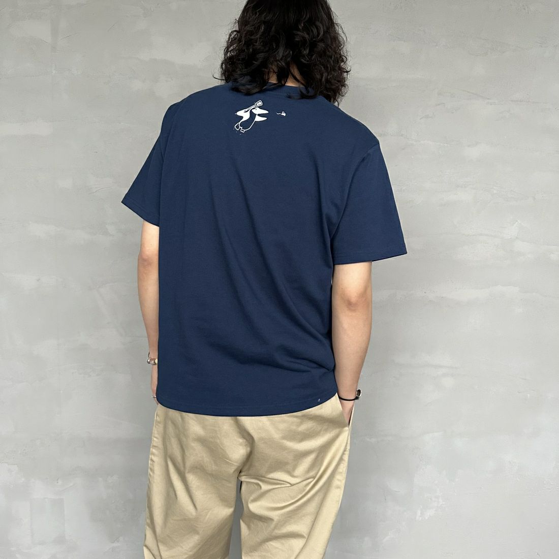 CHUMS [チャムス] プリントTシャツ [CH01-2379] N001 NAVY &&モデル身長：173cm 着用サイズ：L&&