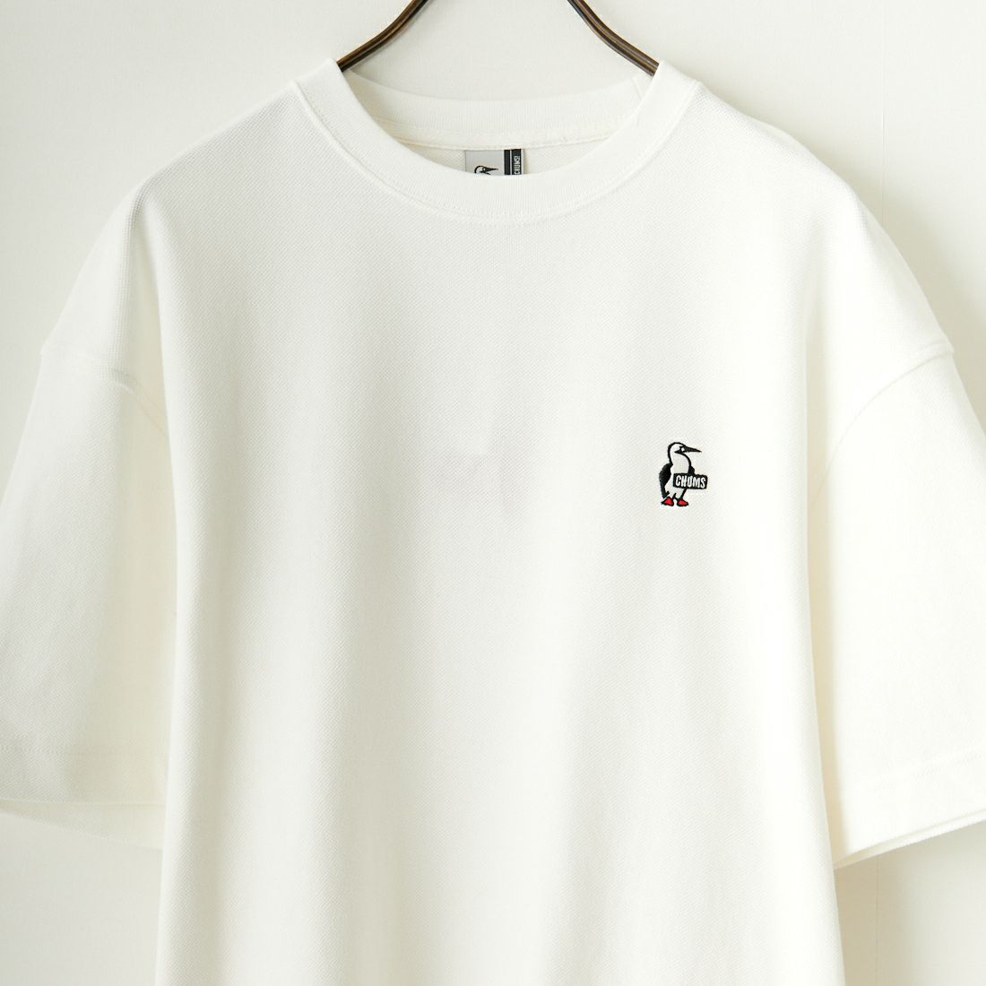 CHUMS [チャムス] ブービーロゴ刺繍 オーバーサイズ鹿の子Tシャツ [CH02-1186] W001 WHITE