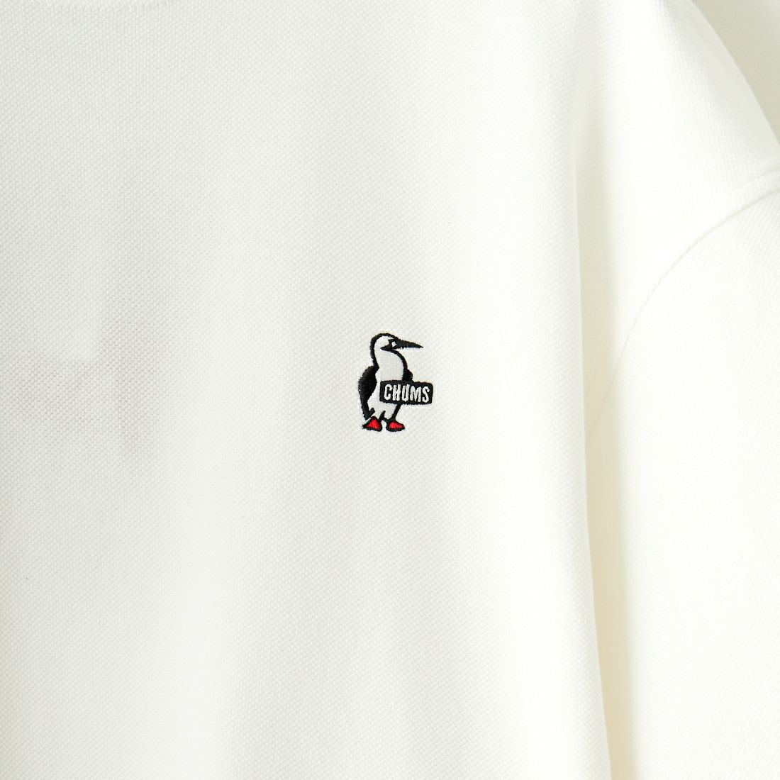 CHUMS [チャムス] ブービーロゴ刺繍 オーバーサイズ鹿の子Tシャツ [CH02-1186] W001 WHITE