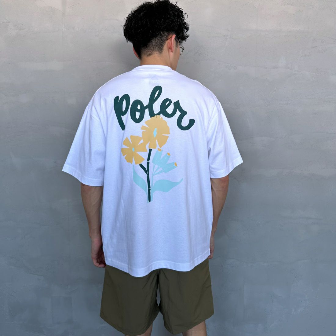 POLeR [ポーラー] 別注 POPPY フラワーバックプリント ショートスリーブTシャツ [249MCV0010-JF]