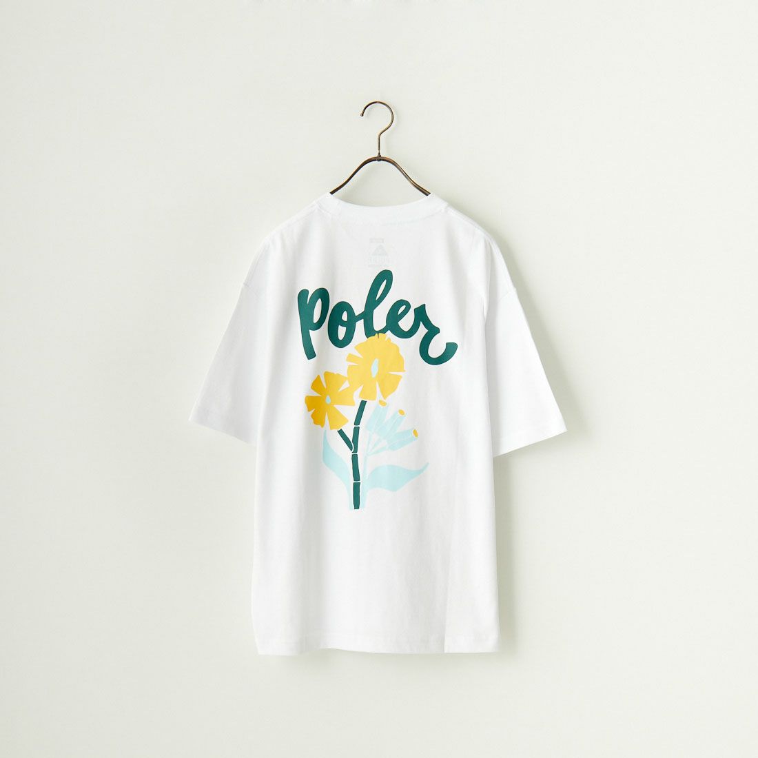 POLeR [ポーラー] 別注 POPPY フラワーバックプリント ショートスリーブTシャツ [249MCV0010-JF] WHITE