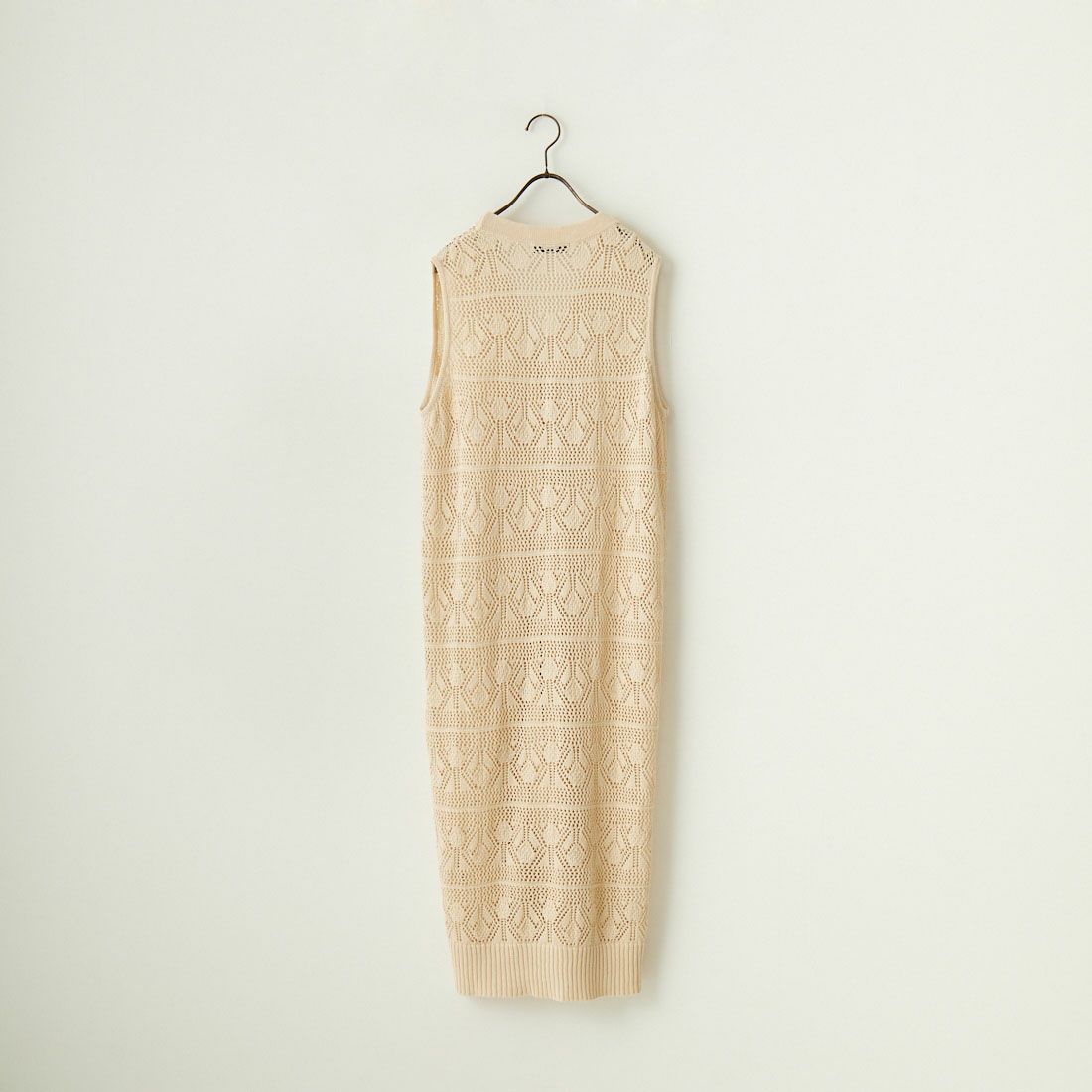 ALLUMER [アリュメール] コットンリネンVネックメッシュロングジレ [8248702] 950 IVORY