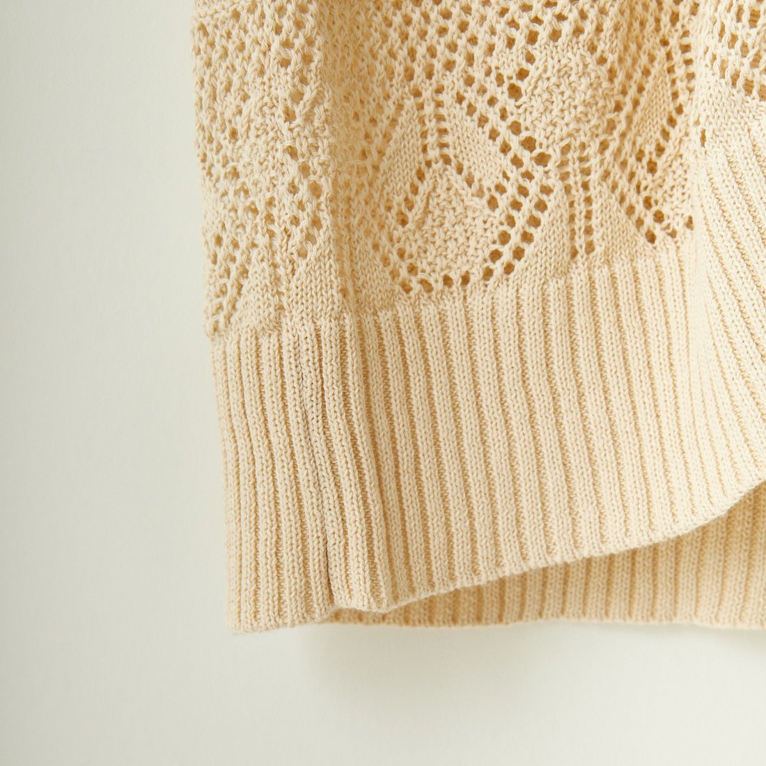 ALLUMER [アリュメール] コットンリネンVネックメッシュロングジレ [8248702] 950 IVORY