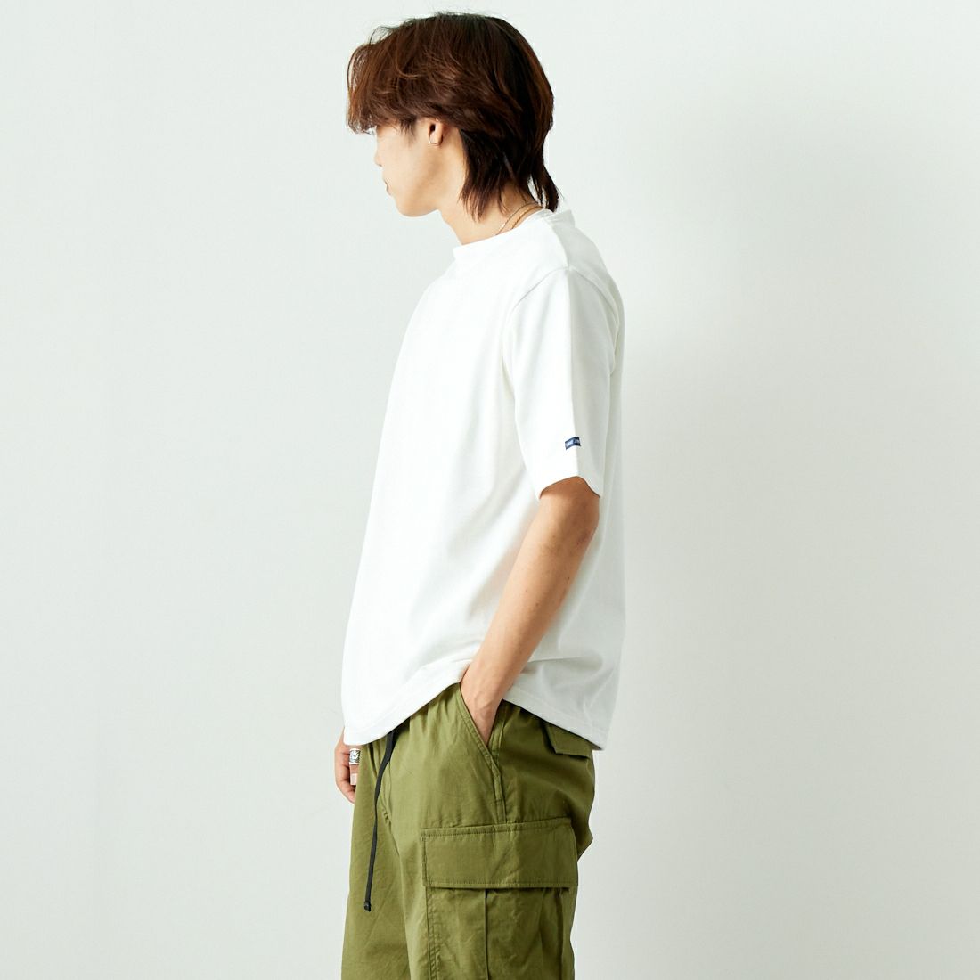 ST.JAMES [セントジェームス] 定番バスクTシャツ [03JC1325-1] NEIGE&&モデル身長：179cm 着用サイズ：6&&