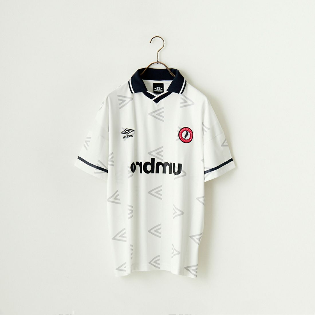 umbro [アンブロ] 別注 総柄プリント ゲームシャツ [UMNK-G0033-JF] WHITE