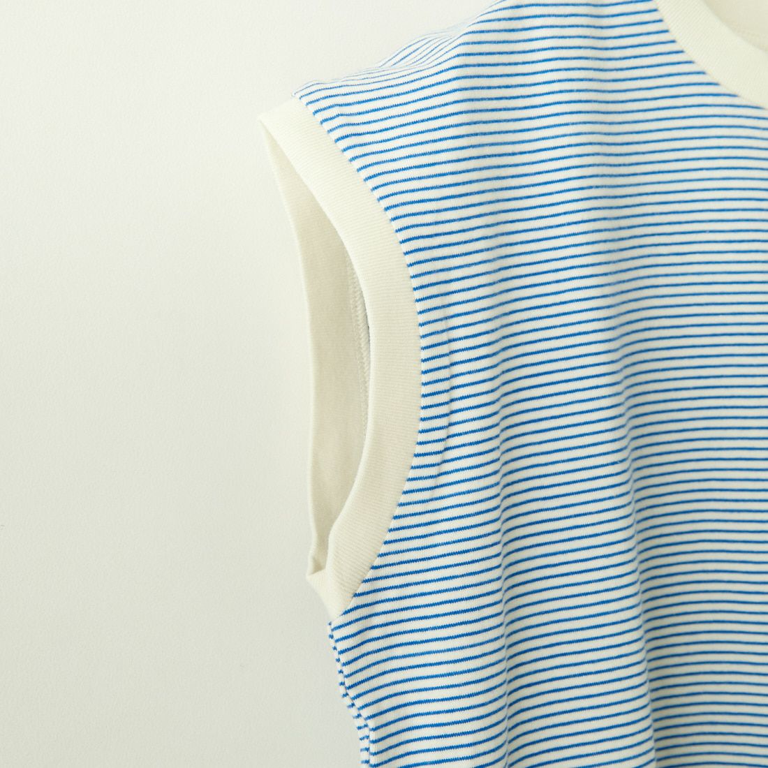 Health knit [ヘルスニット] ナローボーダー スリーブレスTシャツ [51016] NAT/BLU