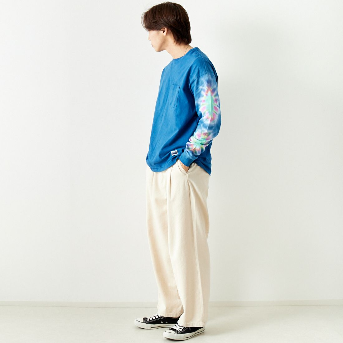 ILL ONE EIGHTY [イル ワンエイティ] タイダイ染めTシャツ [ILL241-28D] TIEDYE &&モデル身長：179cm 着用サイズ：M&&